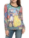 Disney Beauty And The Beast Stained Glass Girls Pullover Top, BLACK, hi-res