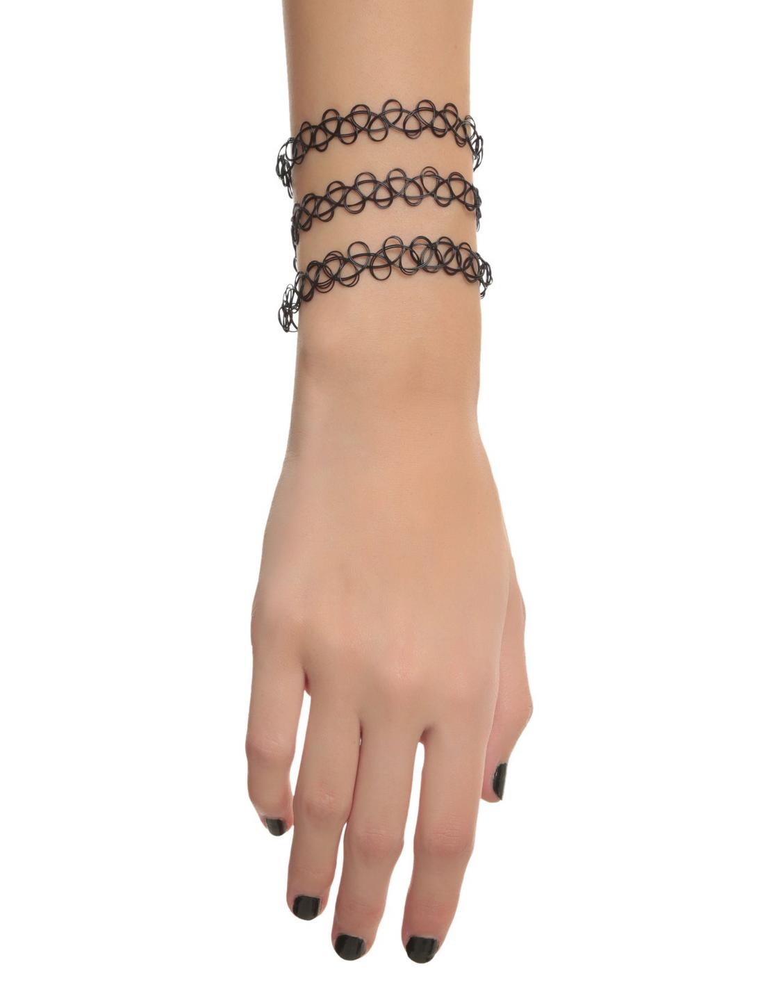 Black Tattoo Stretch Bracelet 3 Pack, , hi-res