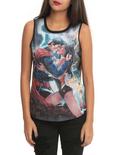 DC Comics Superman And Wonder Woman Kiss Girls Muscle Top, BLACK, hi-res