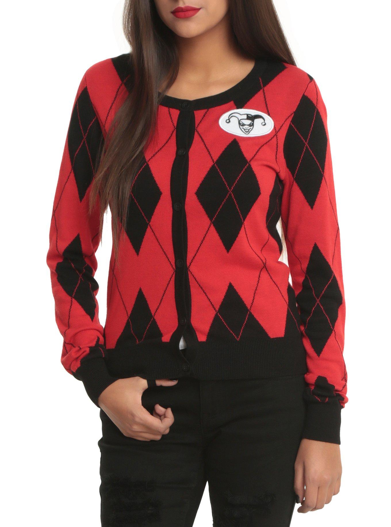 DC Comics Harleen Harley Quinn Cardigan, BLACK, hi-res