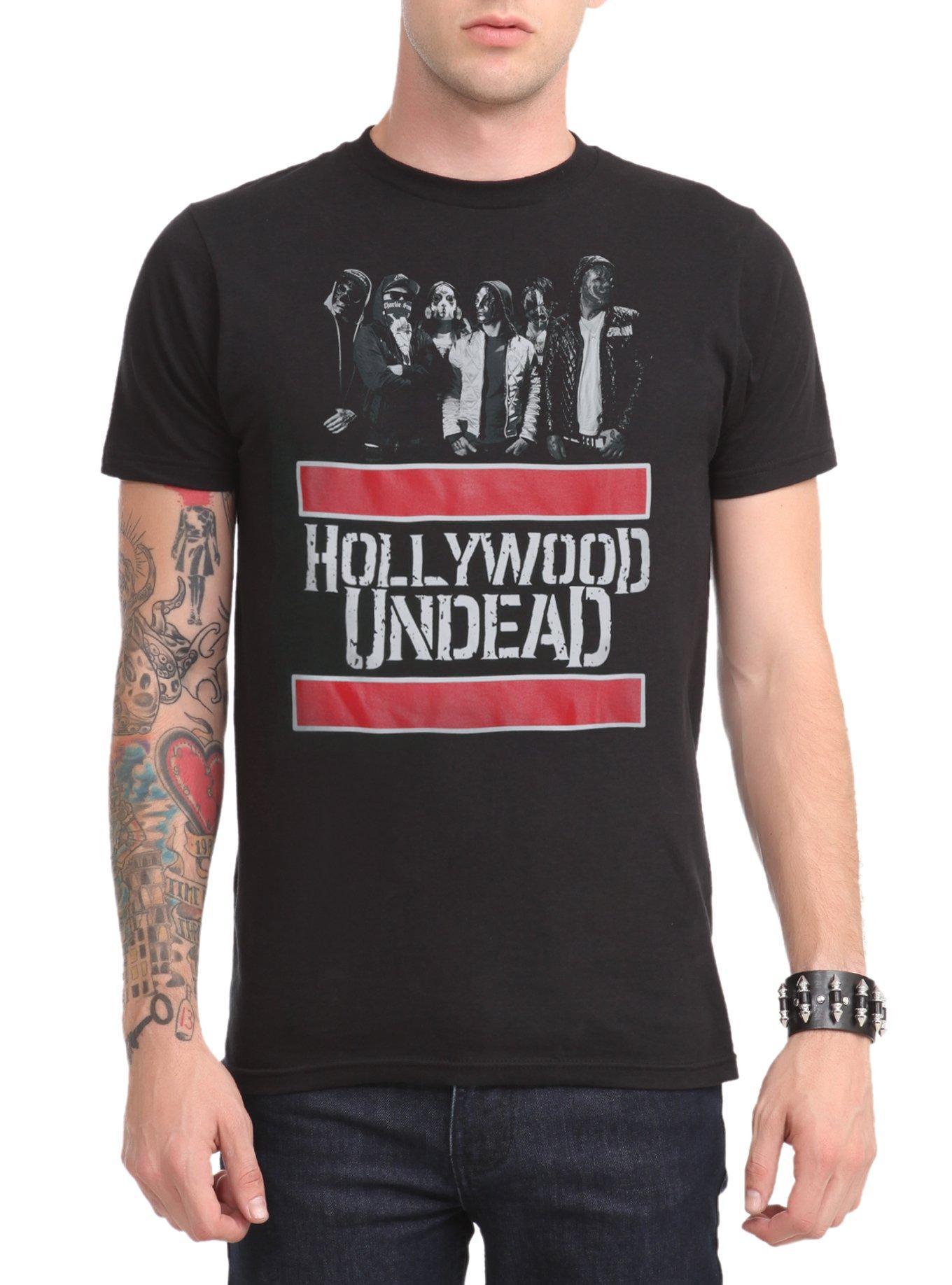 Hollywood Undead Red Bars T-Shirt, BLACK, hi-res