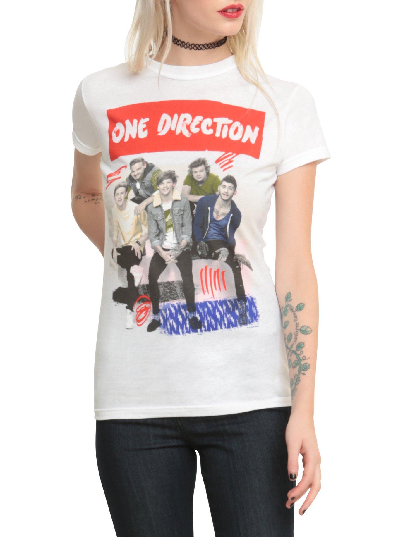 One Direction Scribbles Girls T-Shirt, WHITE, hi-res