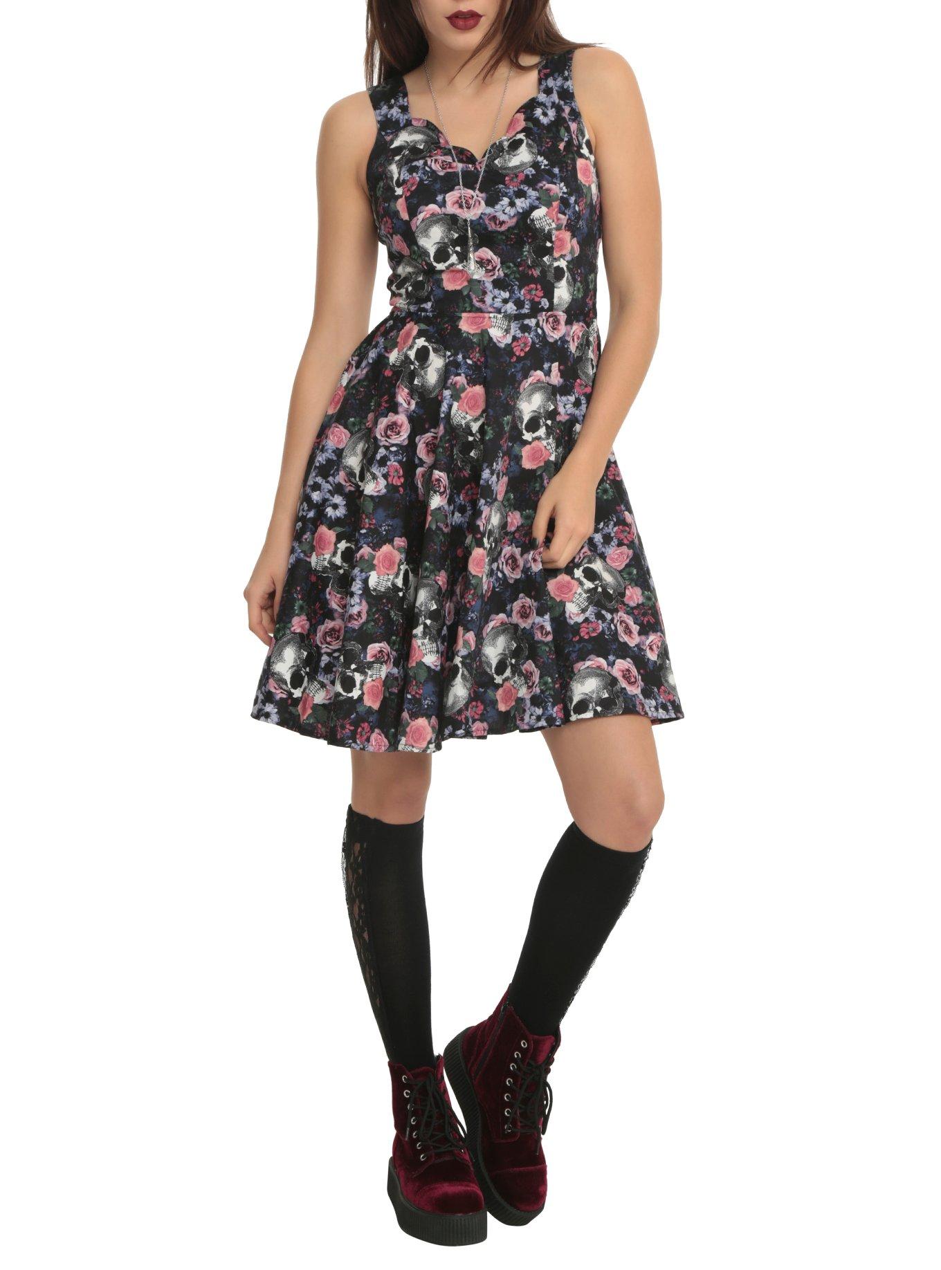 white christmas dresses Harley Pinstripe Dress – Hell Bunny main image 0
