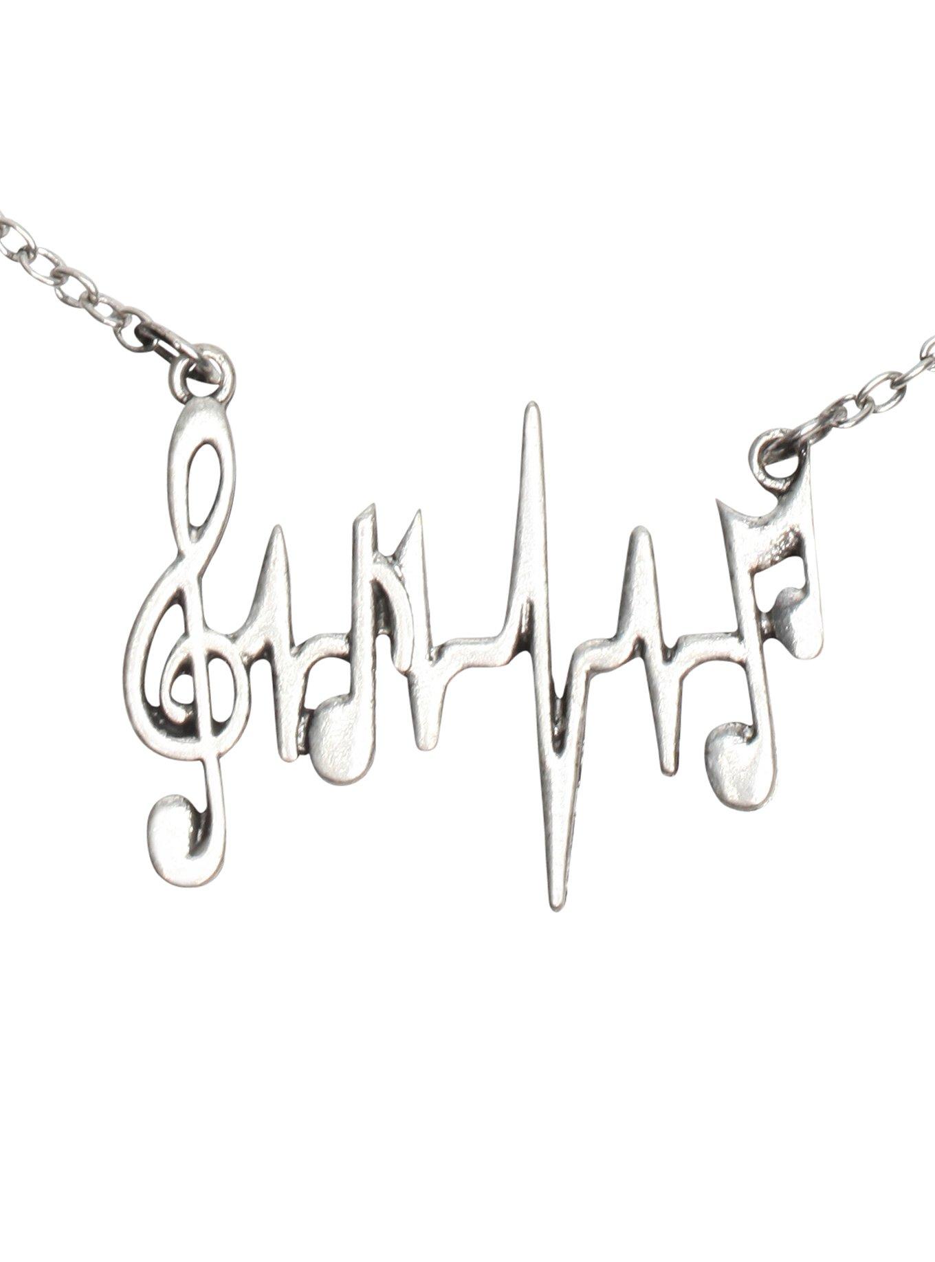 Heartbeat Music Note Necklace, , hi-res