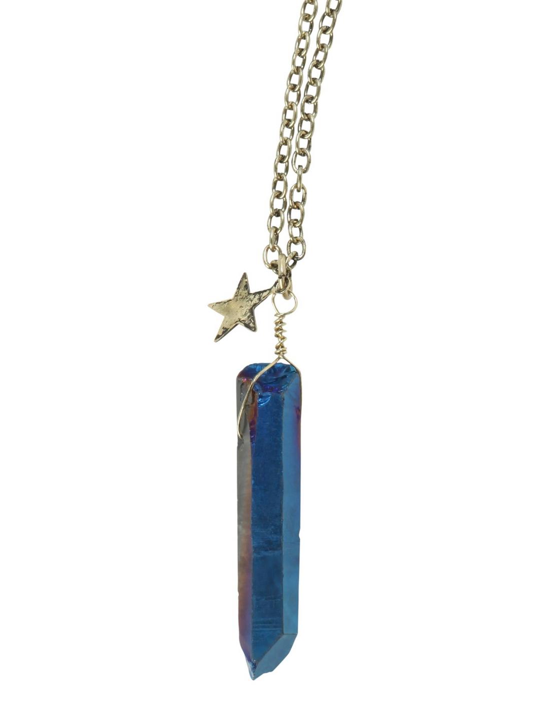 LOVEsick Blue Crystal Star Necklace, , hi-res