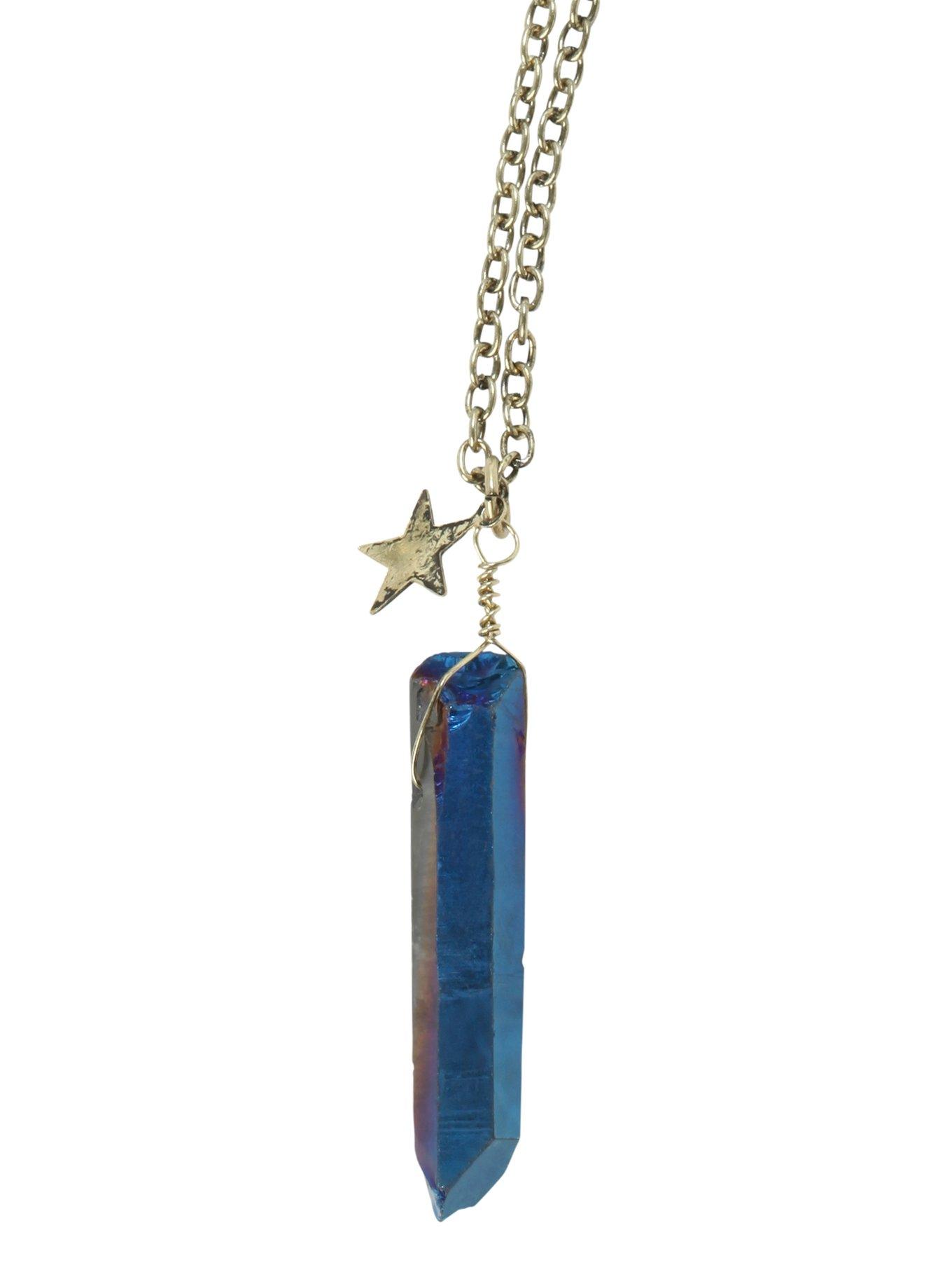 LOVEsick Blue Crystal Star Necklace, , hi-res