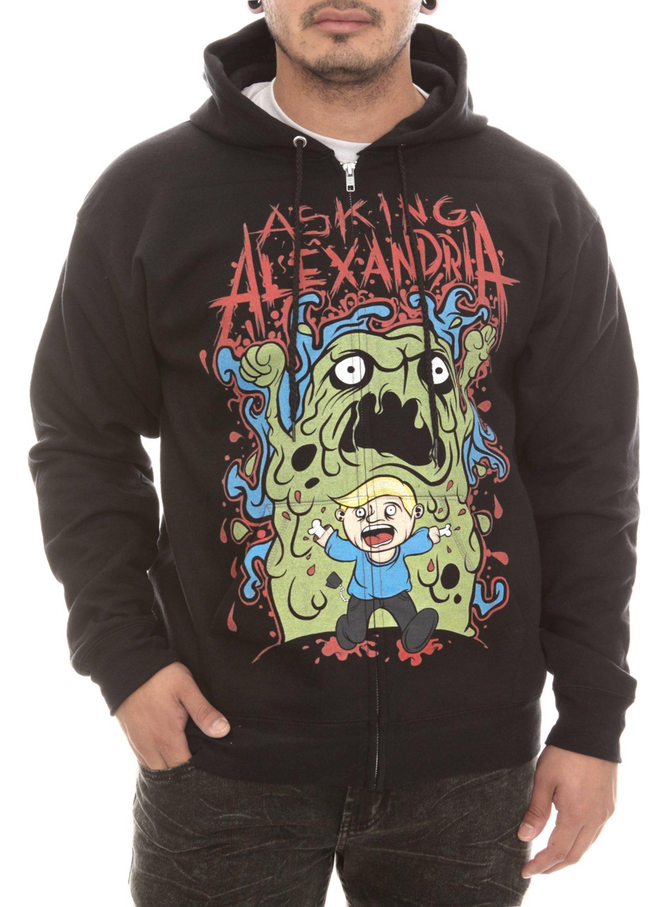 Asking alexandria zip up hoodie sale