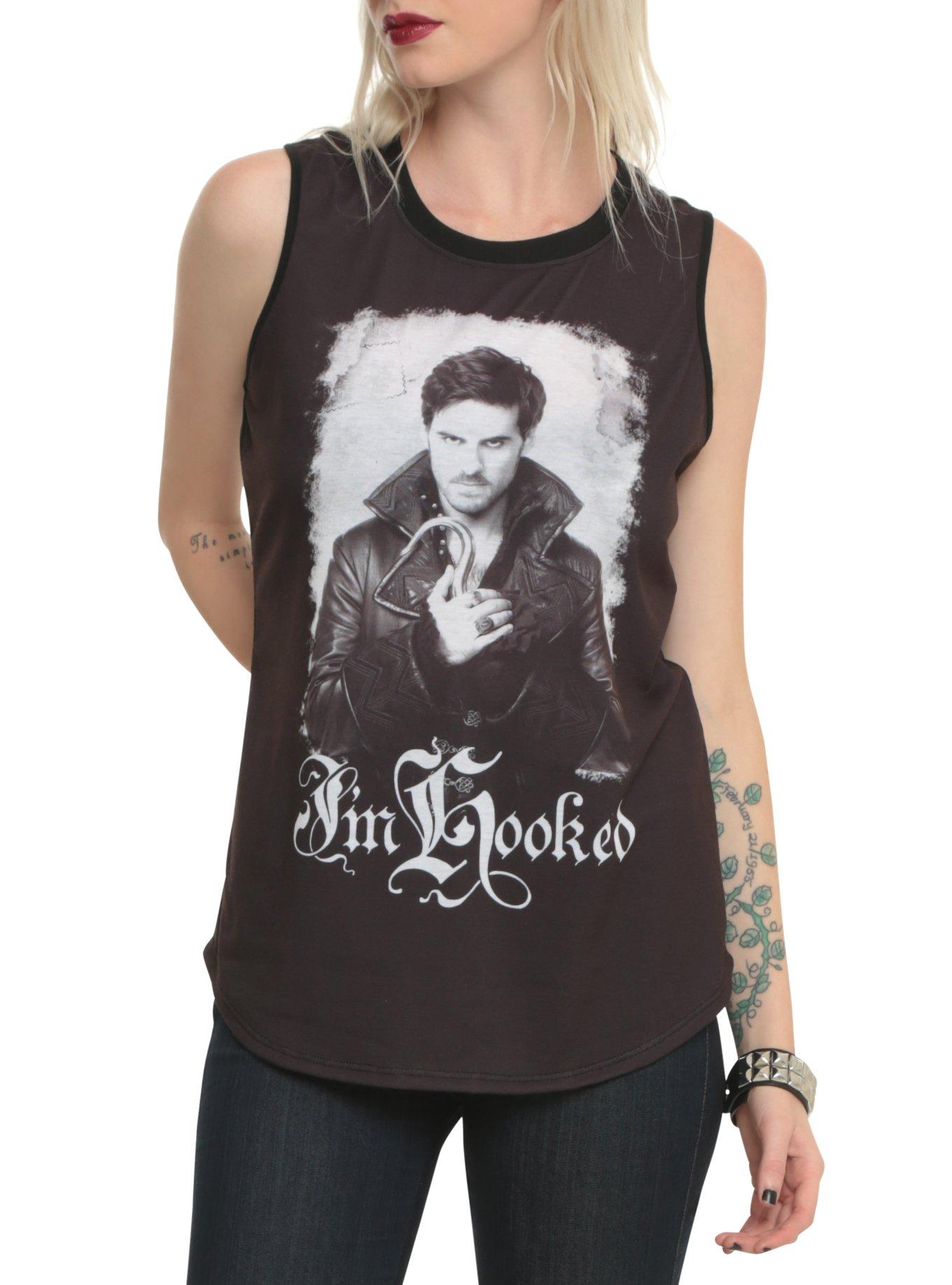 Once Upon A Time I'm Hooked Girls Muscle Top, BLACK, hi-res