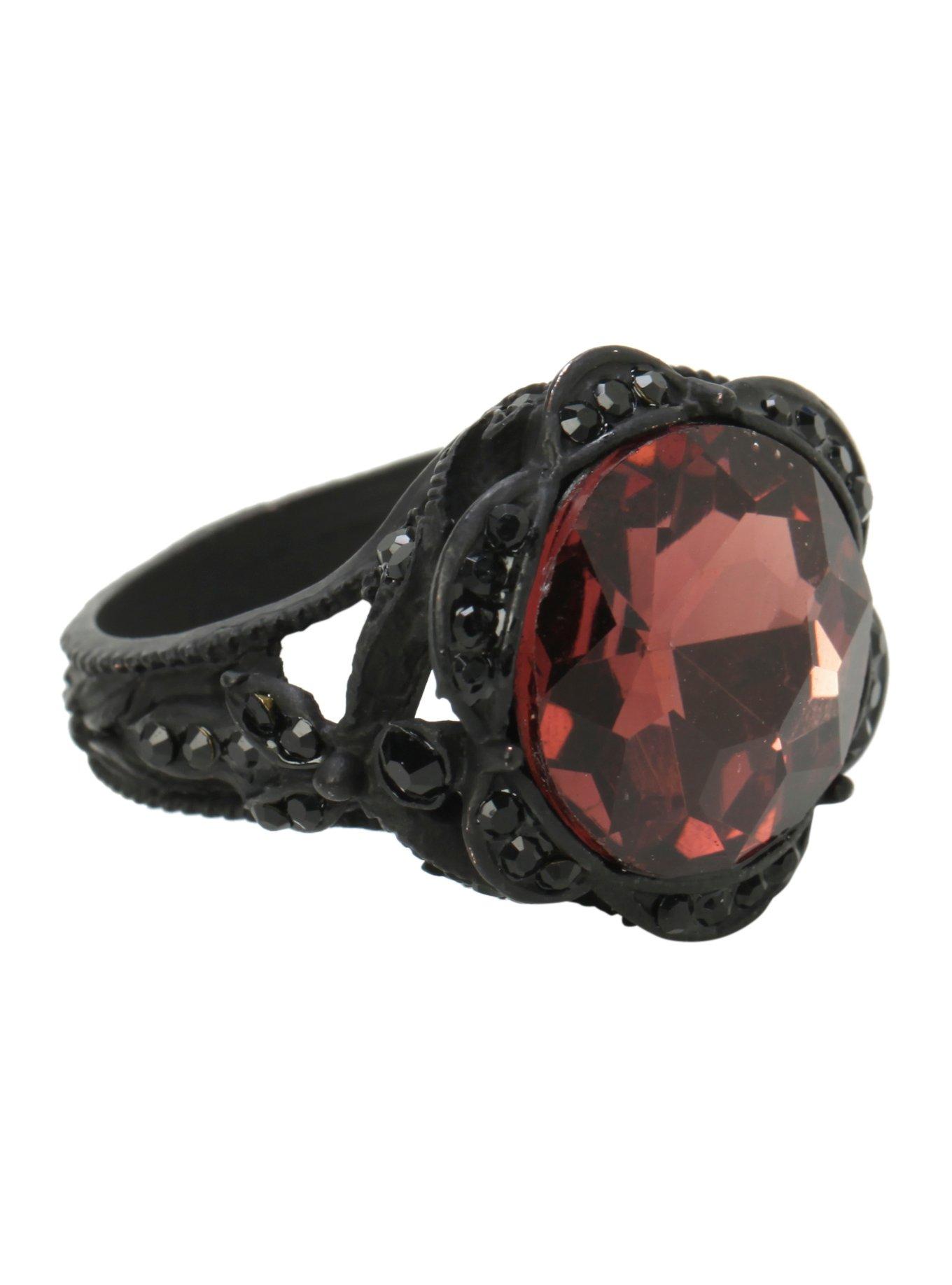 Black Purple Gem Ring, , hi-res