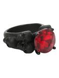 Black & Red Skull & Gem Ring, , hi-res