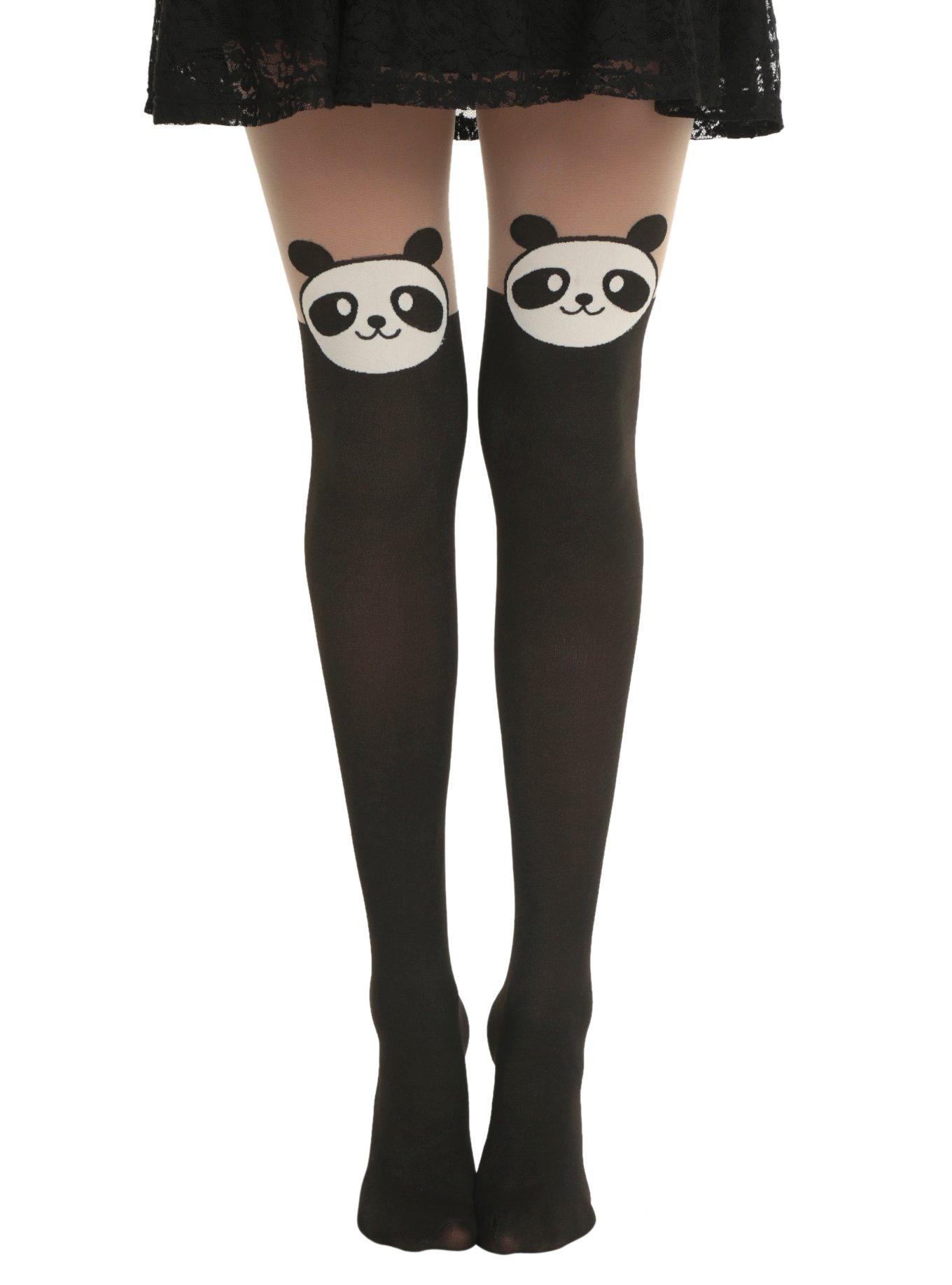 Panda Faux Thigh High Tights