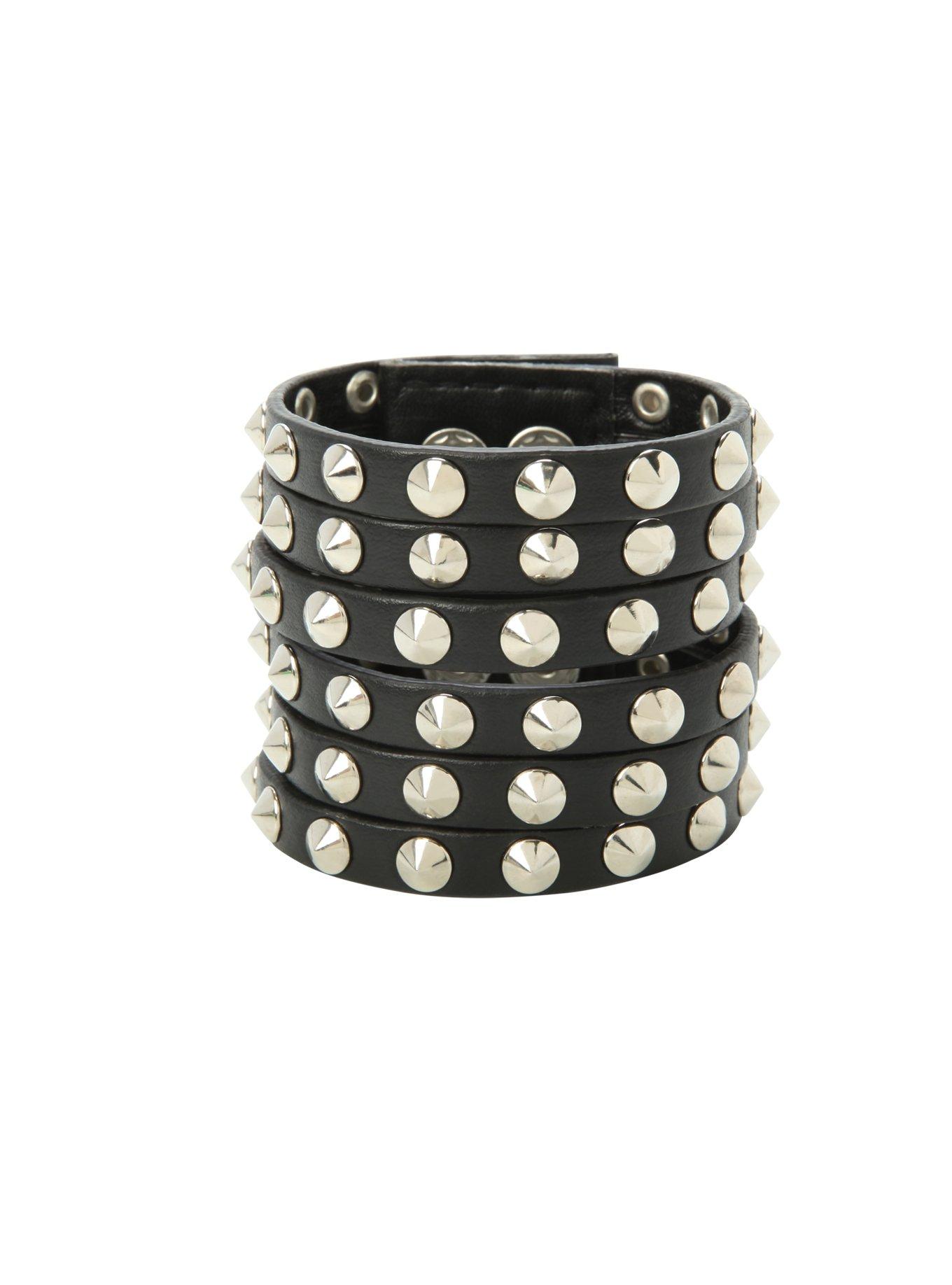 Black Mini Stud Wrist Cuff, , hi-res