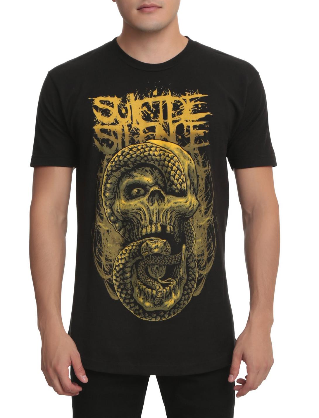 Suicide Silence Snake Skull T-Shirt, BLACK, hi-res