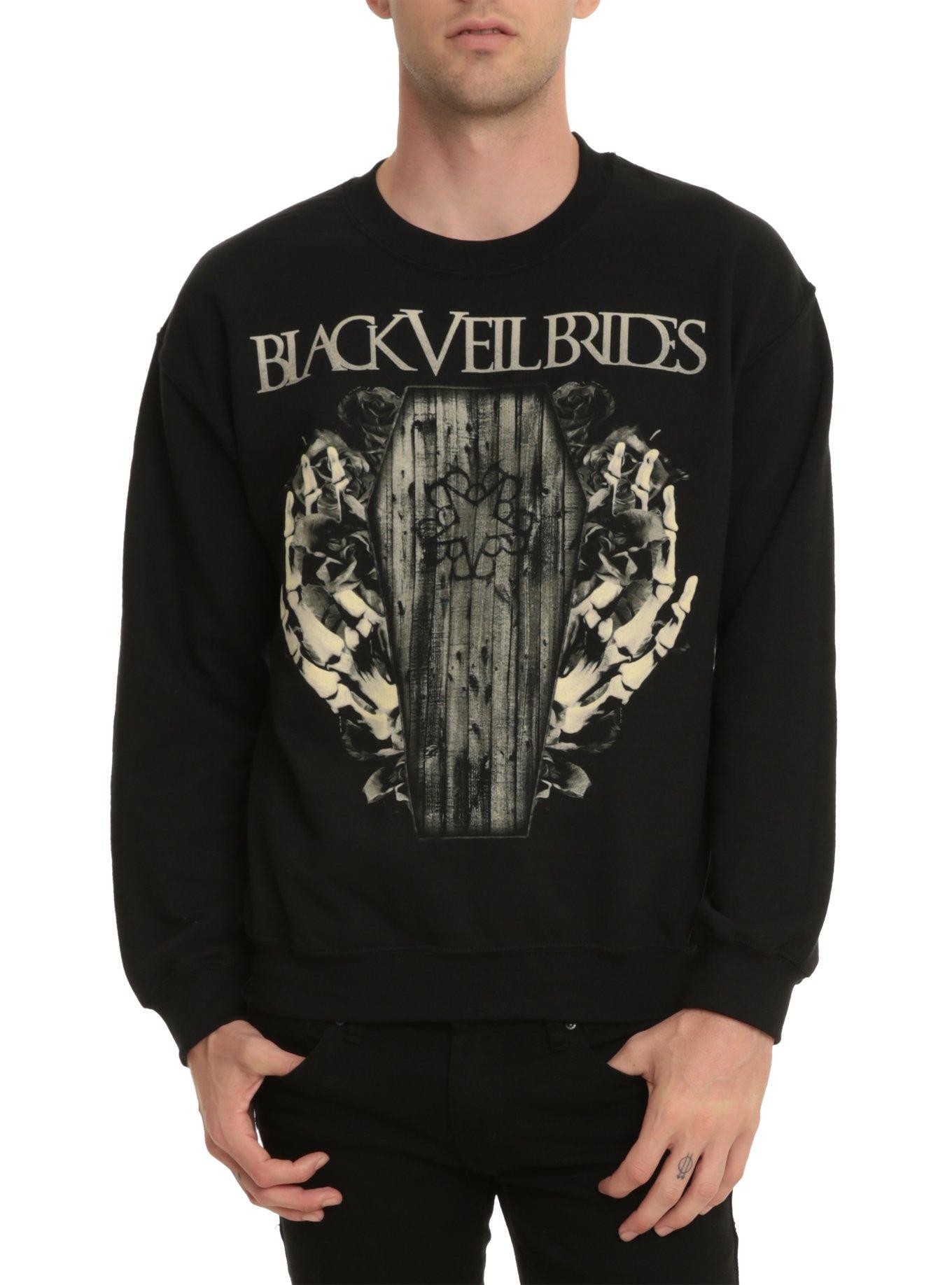 Black Veil Brides Coffin Crew Pullover, BLACK, hi-res