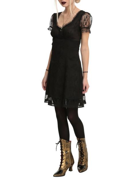 chinese dress ladies Black lace dress with bow