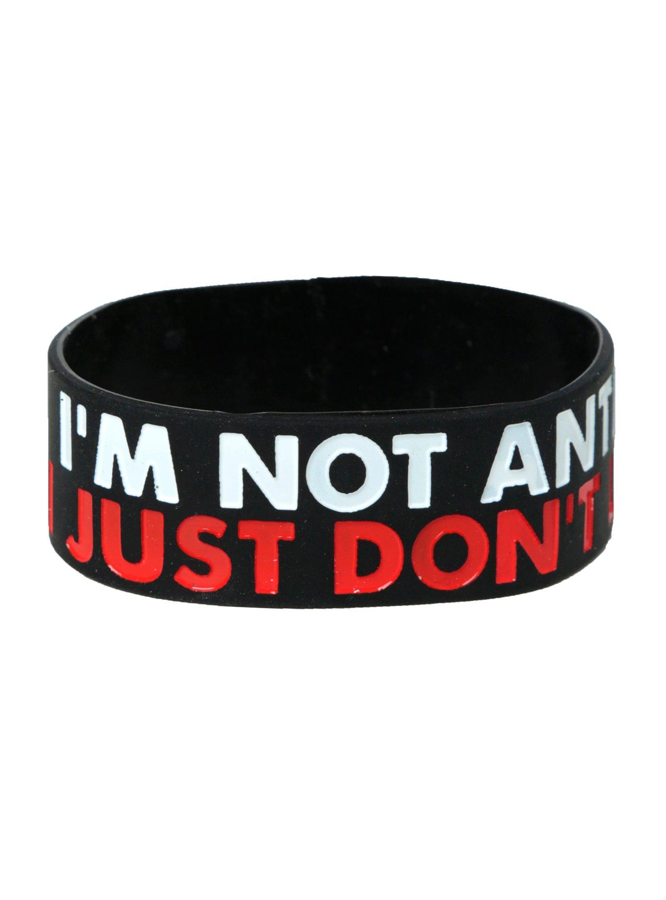Not Antisocial Rubber Bracelet, , hi-res