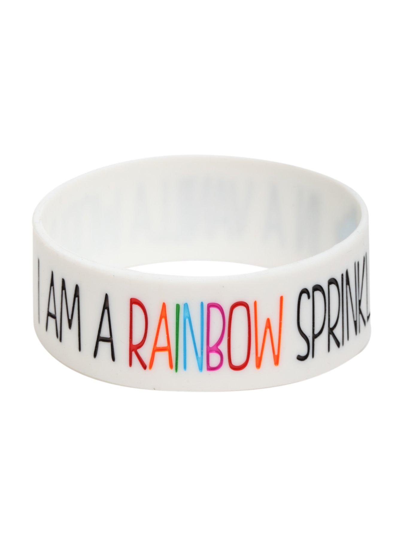 Rainbow Sprinkle Rubber Bracelet, , hi-res