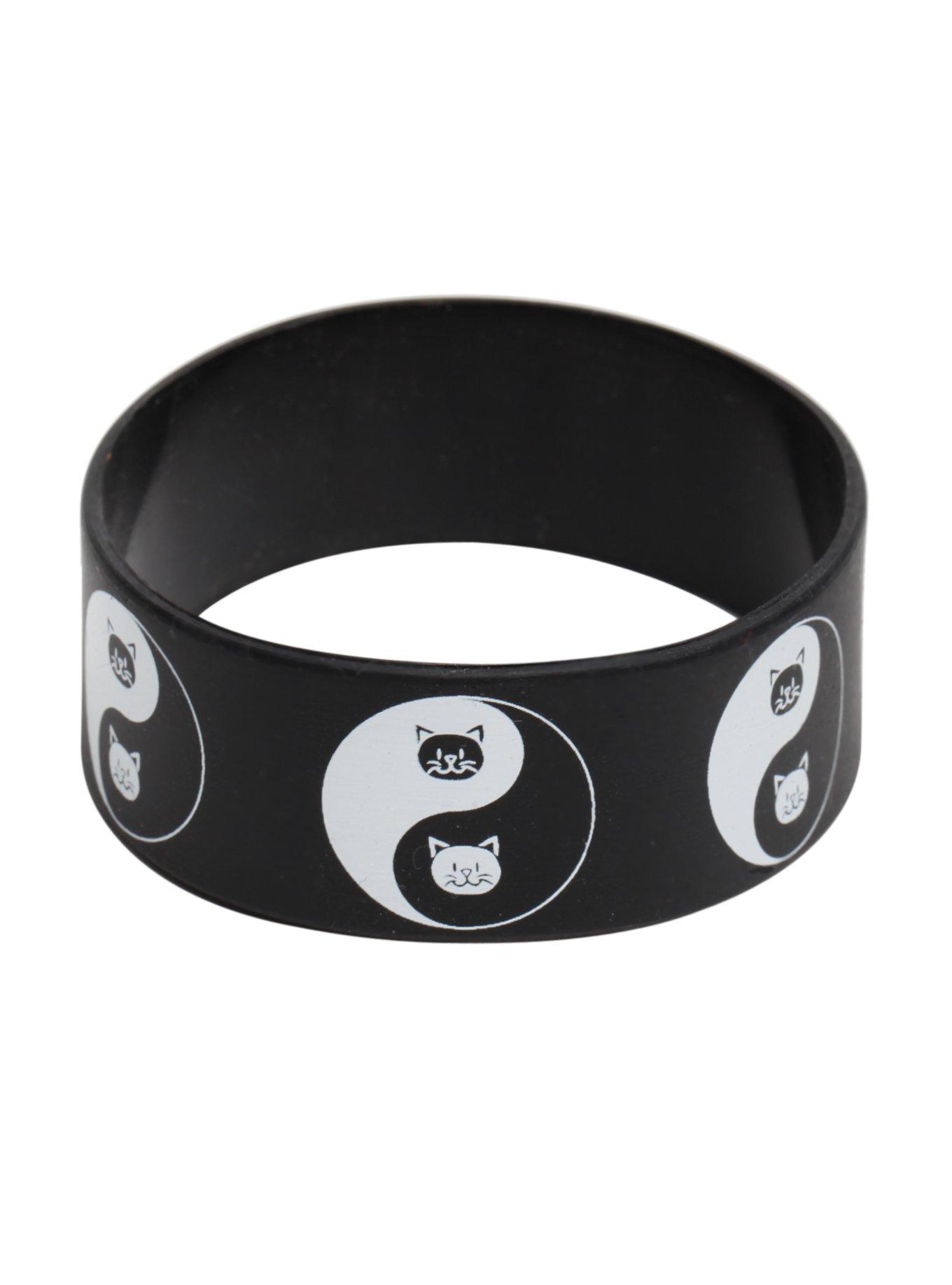 Cat Yin-Yang Rubber Bracelet, , hi-res