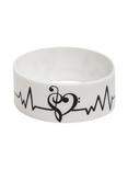 Music Clef Heart Pulse Rubber Bracelet, , hi-res