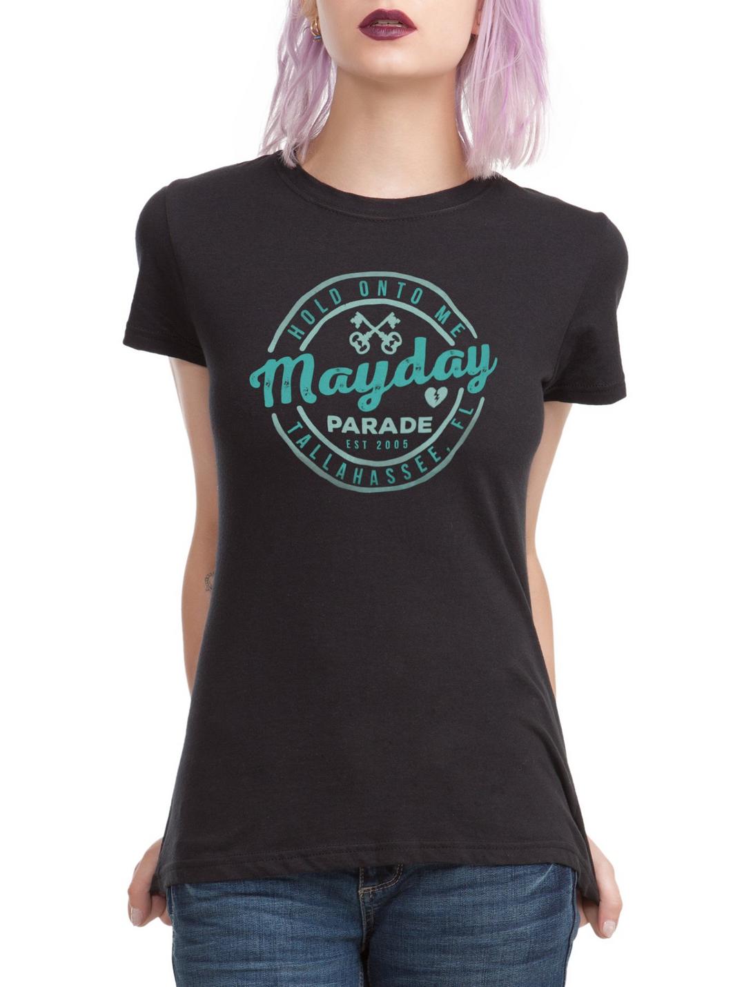 Mayday Parade Seal Logo Girls T-Shirt, BLACK, hi-res