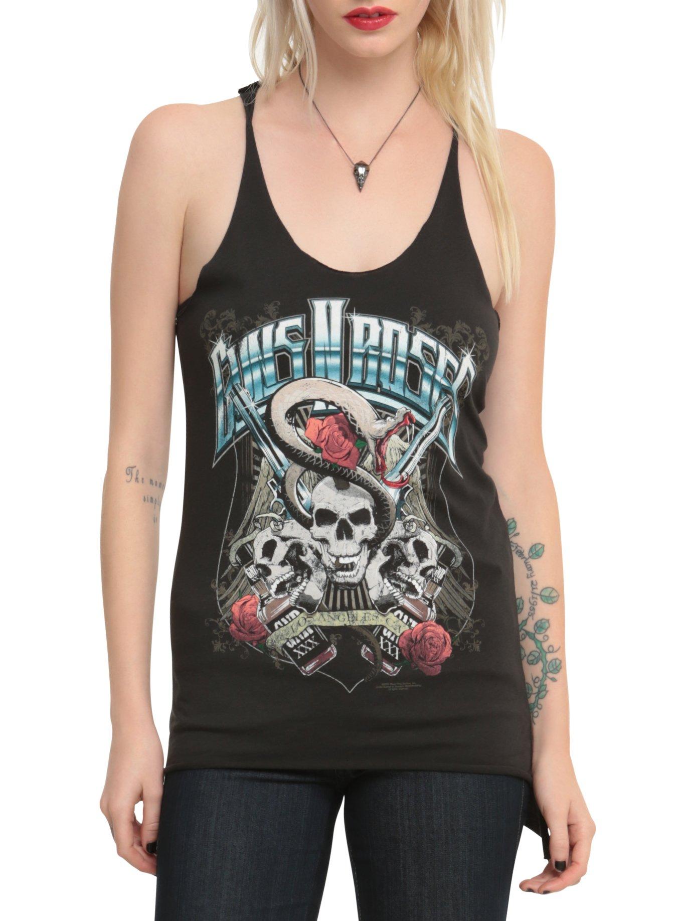 Guns N' Roses Snake Skull Girls Tank Top, BLACK, hi-res