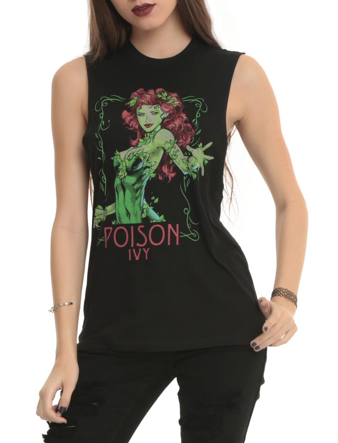 DC Comics Poison Ivy Portrait Girls Muscle Top, BLACK, hi-res