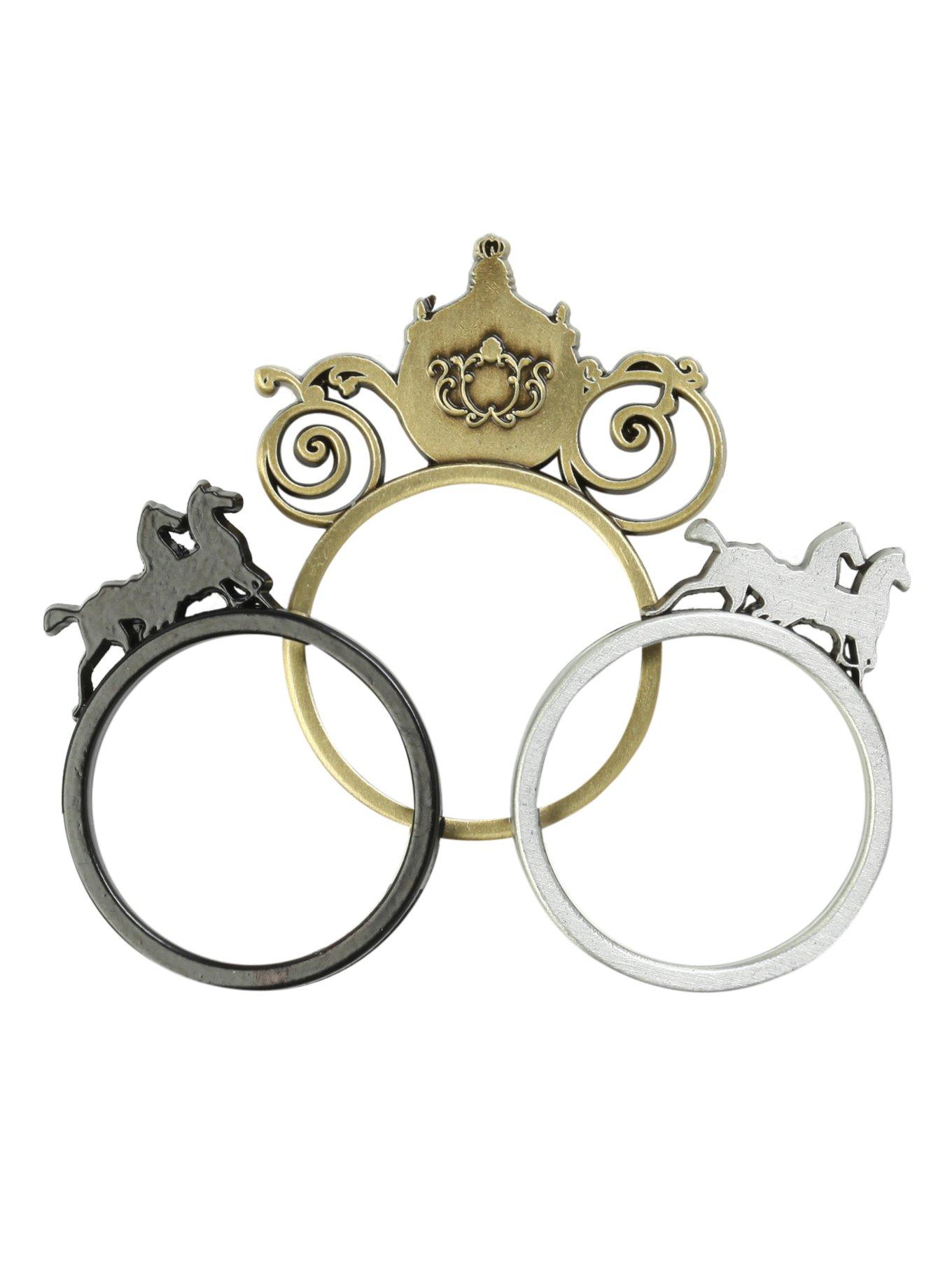 Disney Cinderella Carriage Stack Ring Trio Set, , hi-res