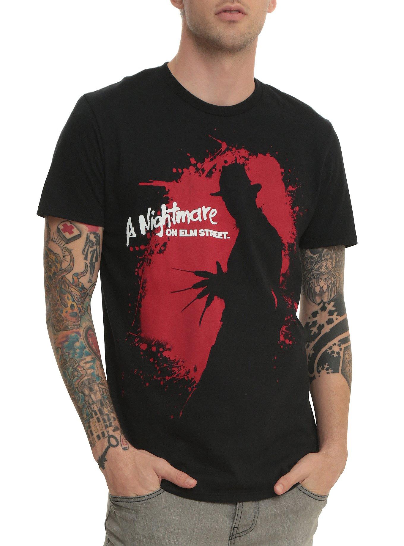 A Nightmare on Elm Street Freddy Silhouette T-Shirt, BLACK, hi-res