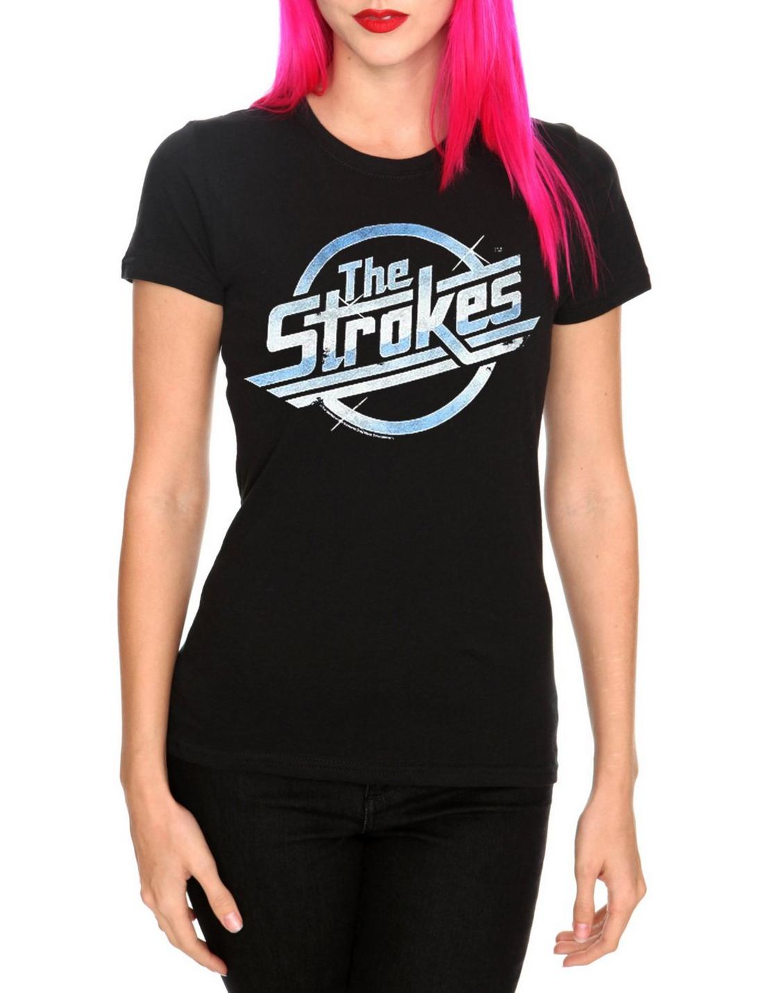 The Strokes Logo Girls T-Shirt, BLACK, hi-res