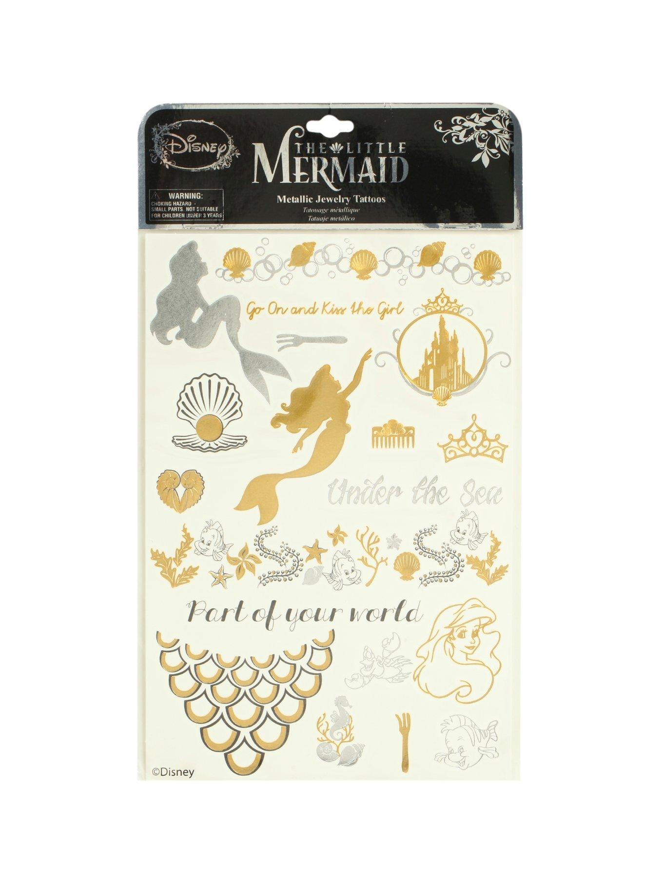 Disney The Little Mermaid Metallic Temporary Tattoos, , hi-res