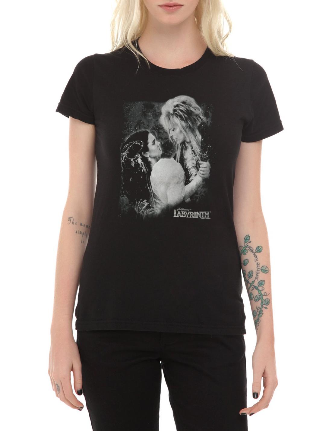 Labyrinth Jareth And Sarah Dance Girls T-Shirt, BLACK, hi-res