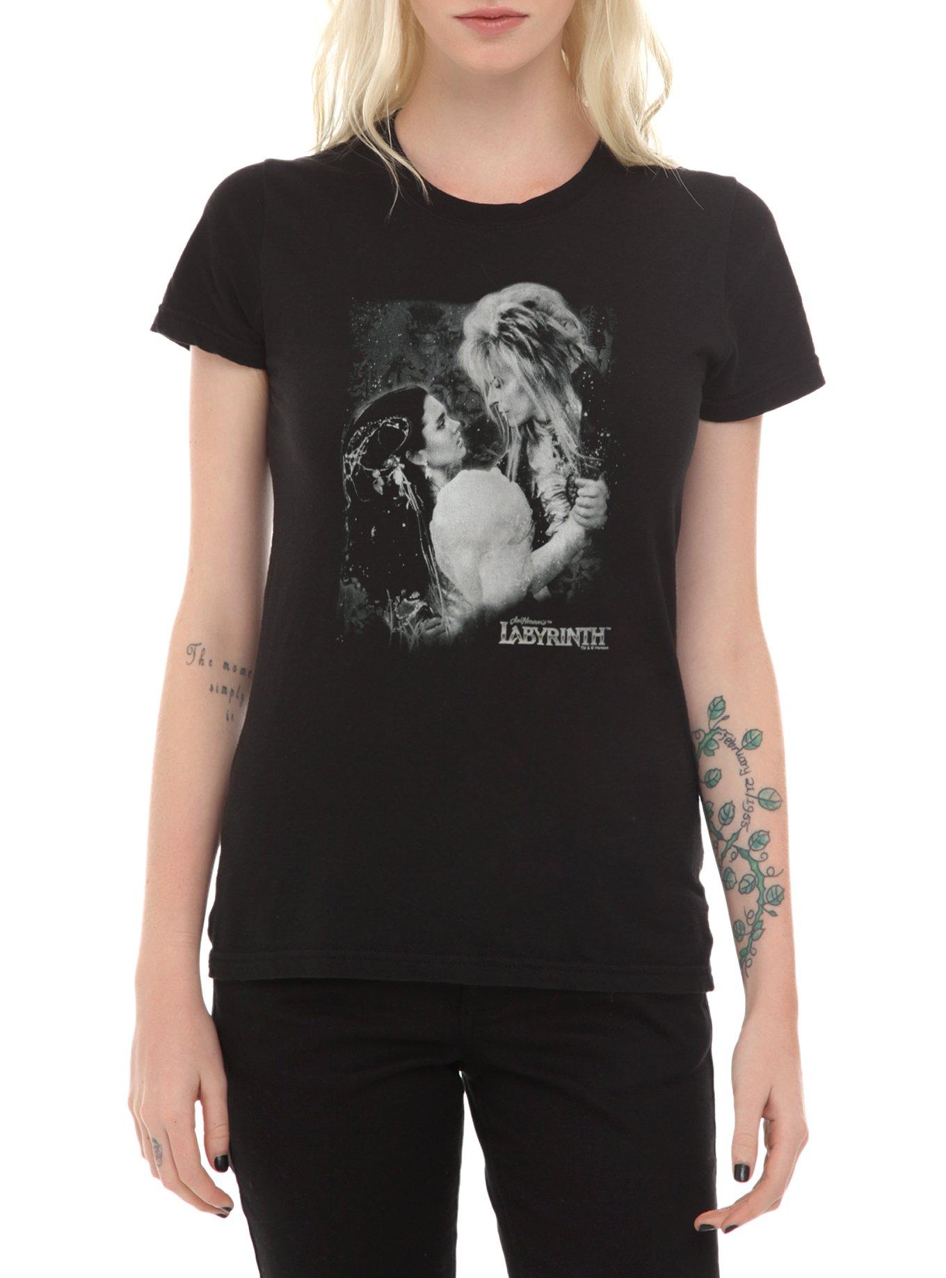 Labyrinth Jareth And Sarah Dance Girls T-Shirt, BLACK, hi-res