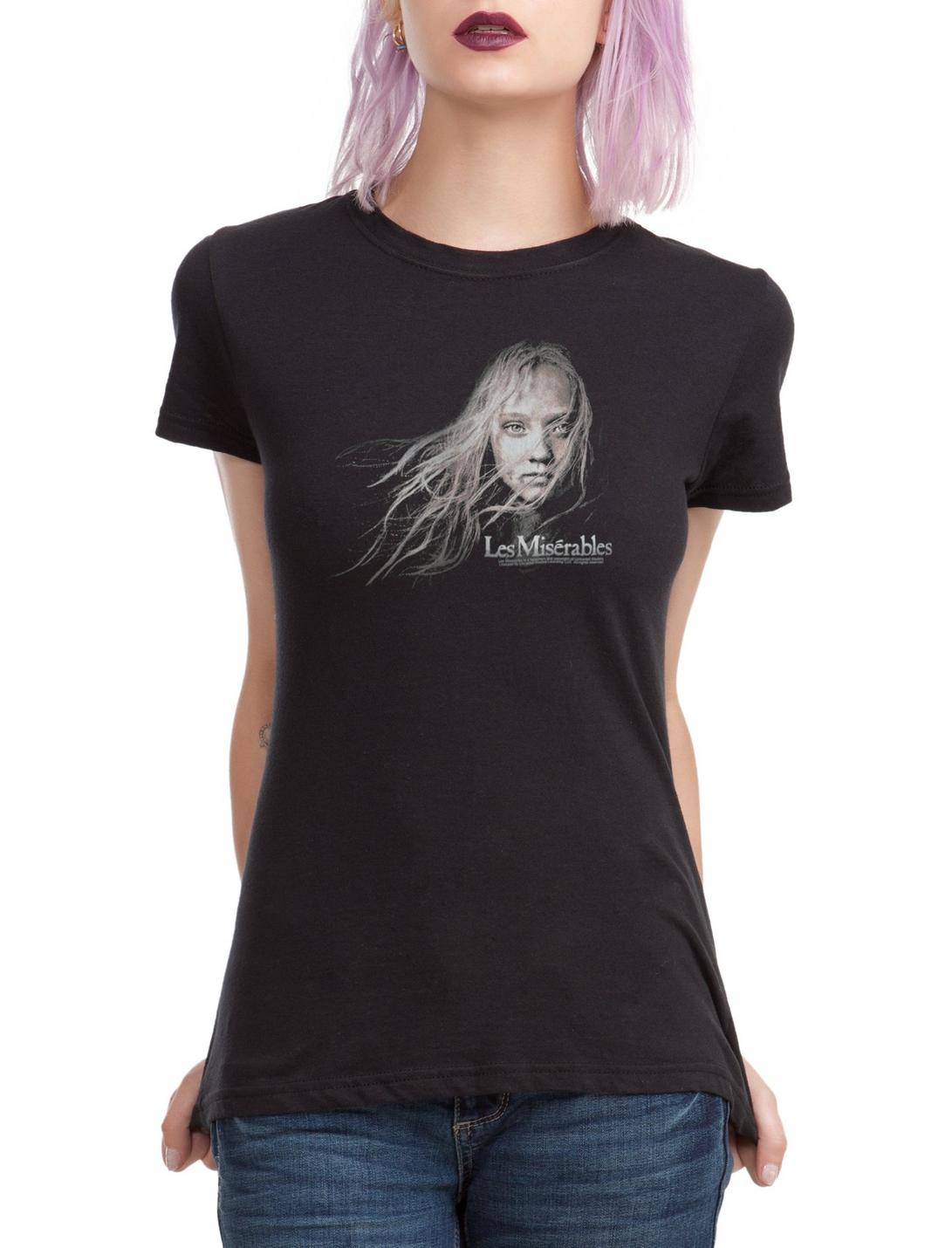 Les Mis rables Cosette Face Girls T-Shirt, BLACK, hi-res