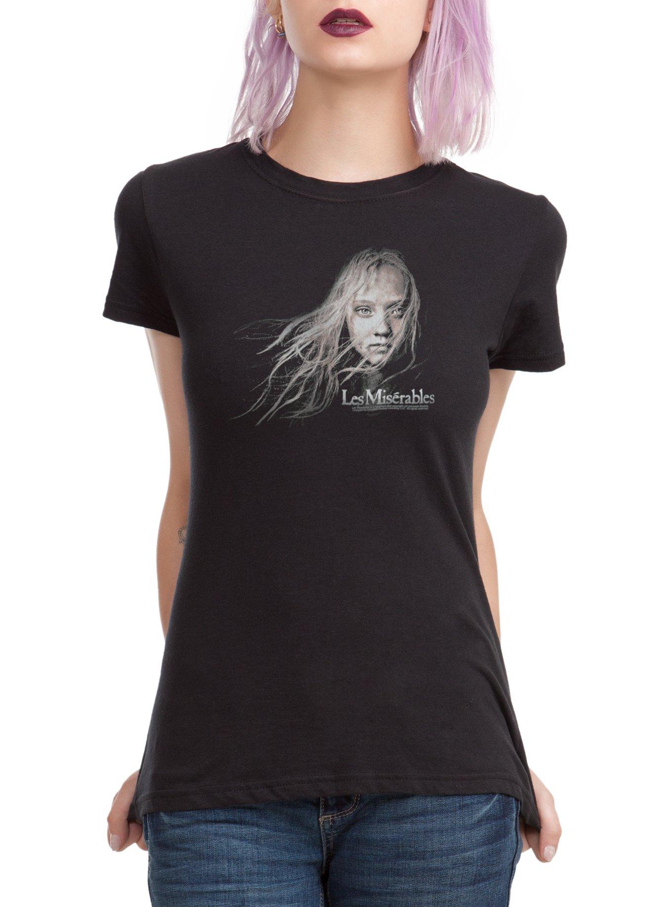 Les Mis rables Cosette Face Girls T-Shirt, BLACK, hi-res