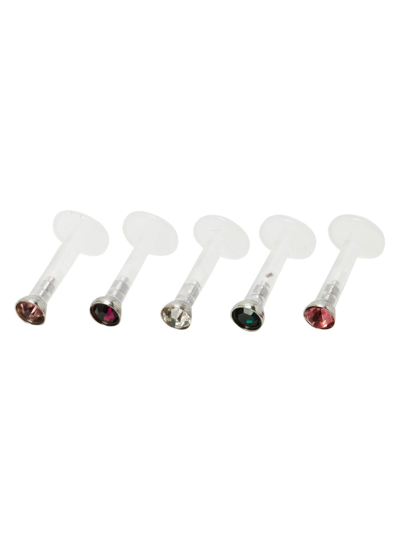 14G Bioplast CZ Labret 5 Pack, , hi-res