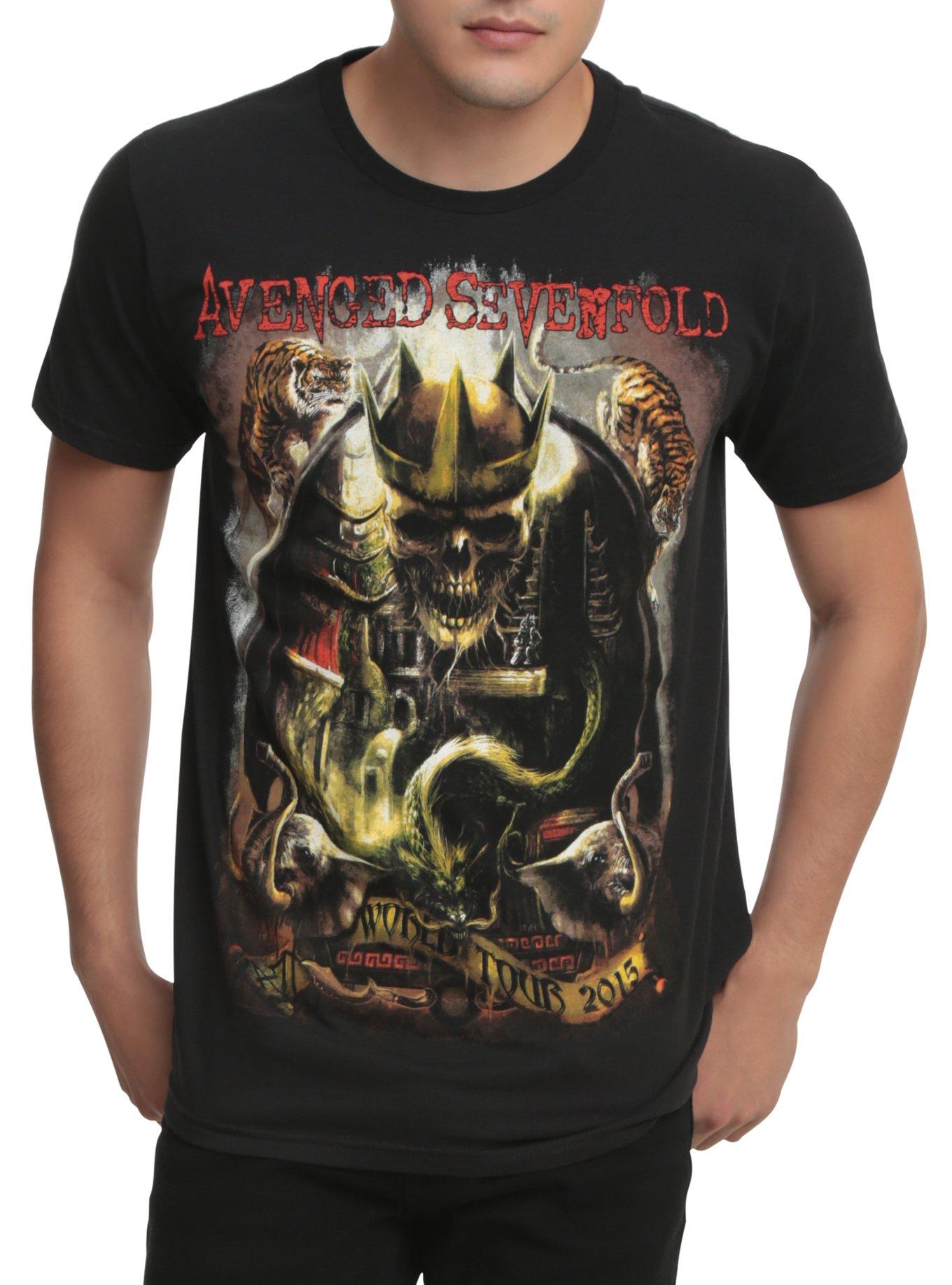 Avenged Sevenfold World Tour 2015 T-Shirt, BLACK, hi-res