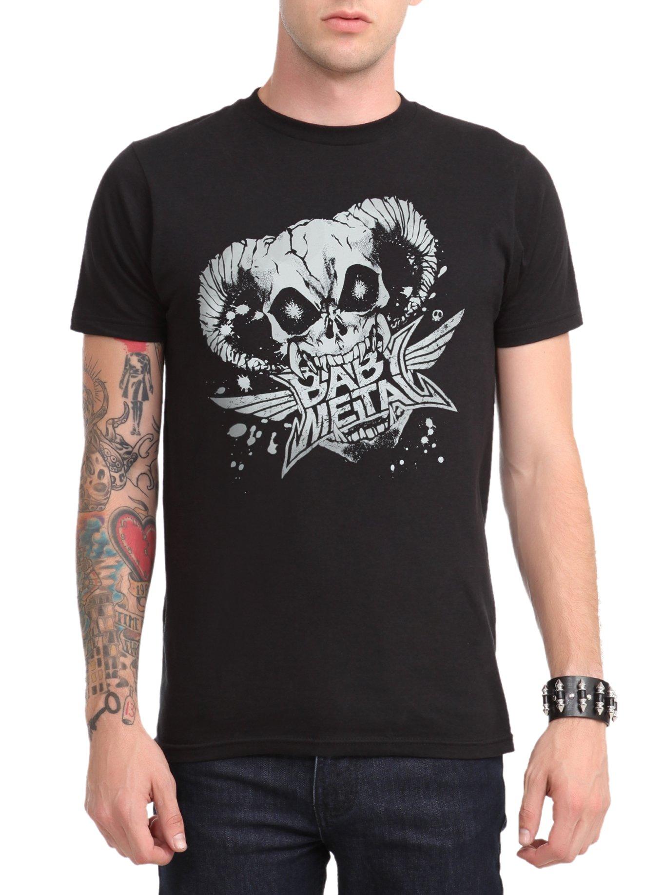 Babymetal Horned Skull Logo T-Shirt, BLACK, hi-res