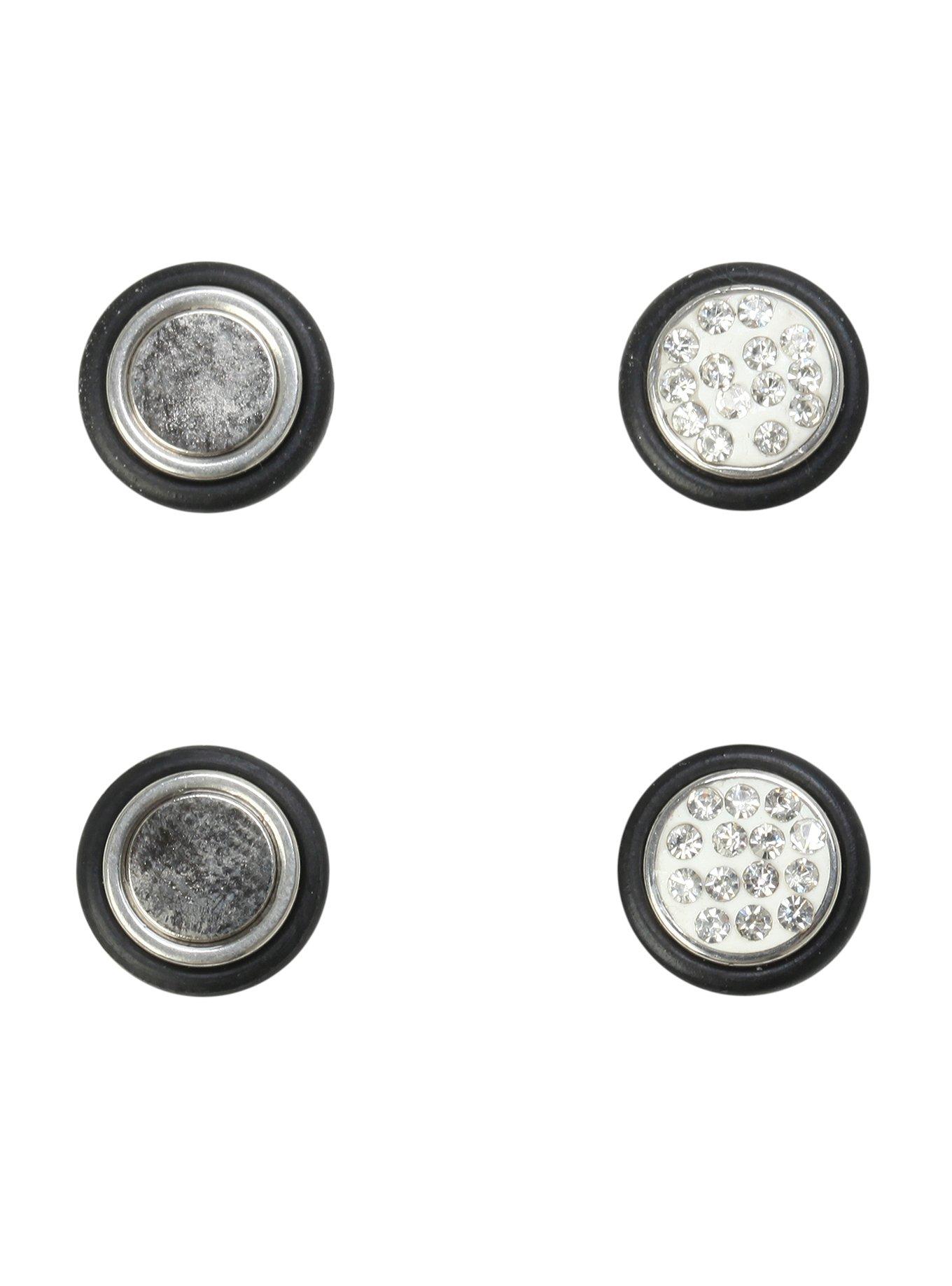 Steel Bling Magnetic Faux Plug 2 Pack, , hi-res