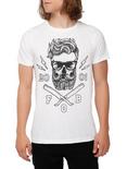 Fall Out Boy Bearded Skull & Razors T-Shirt, BLACK, hi-res