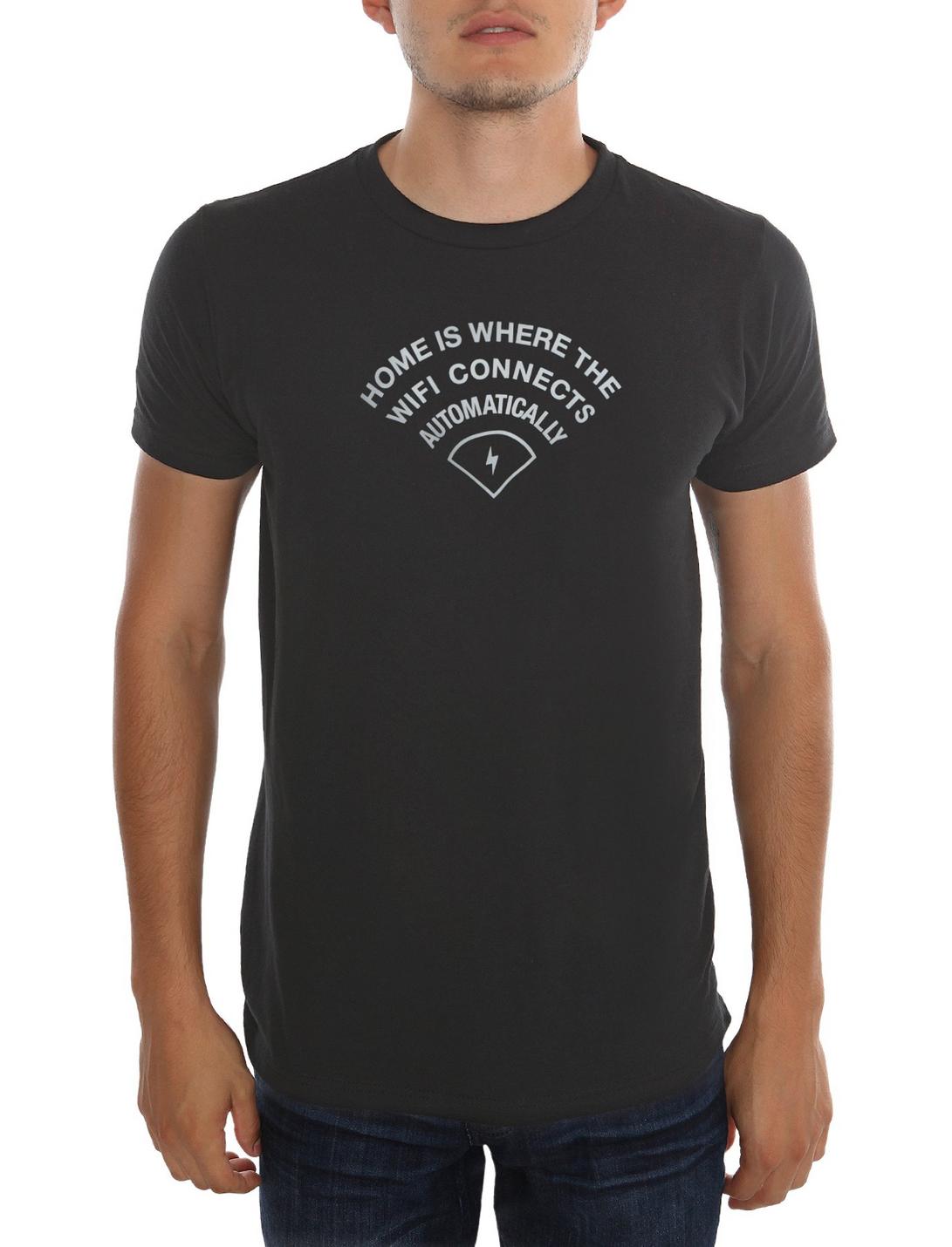 Home Is Where WiFi Connects T-Shirt, BLACK, hi-res