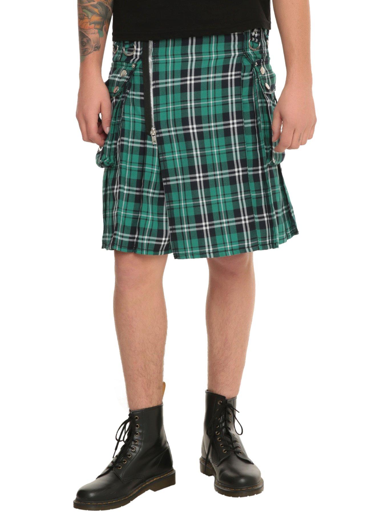 Tripp Green Plaid Kilt, , hi-res