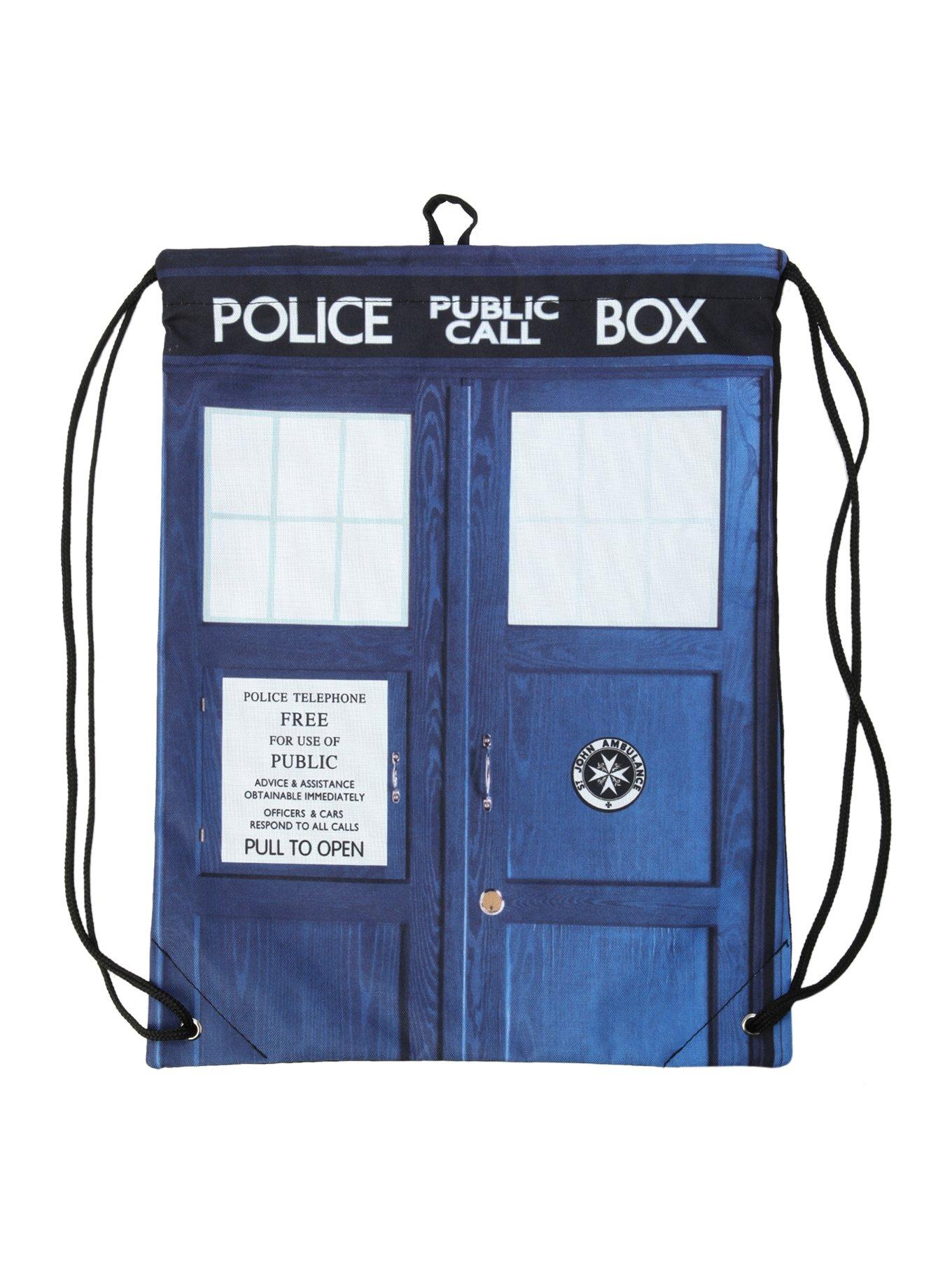 Doctor Who TARDIS Cinch Back Sack | Hot Topic