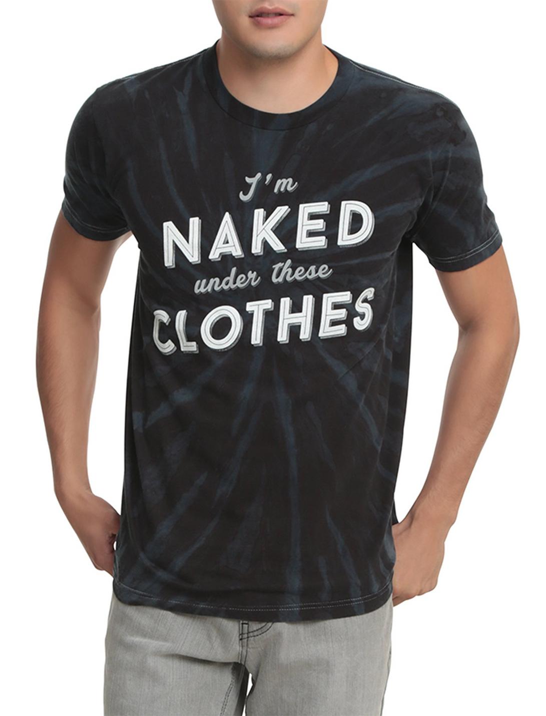 Naked Under These Clothes Tie Dye T-Shirt, BLACK, hi-res