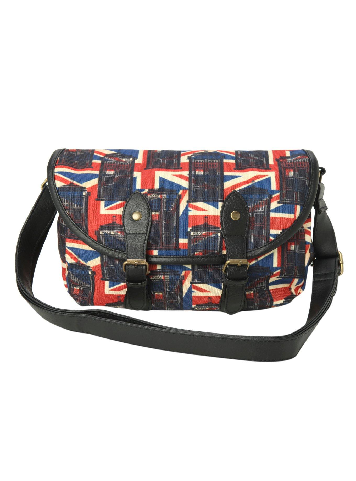 Doctor Who Union Jack TARDIS Canvas Crossbody Bag Hot Topic