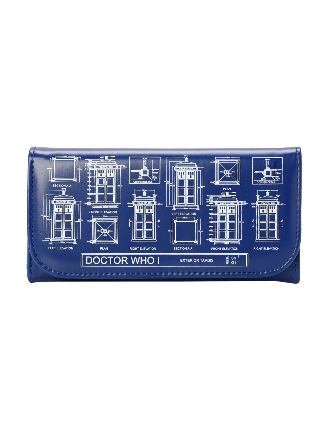 Doctor Who TARDIS Schematic Flap Wallet, , hi-res