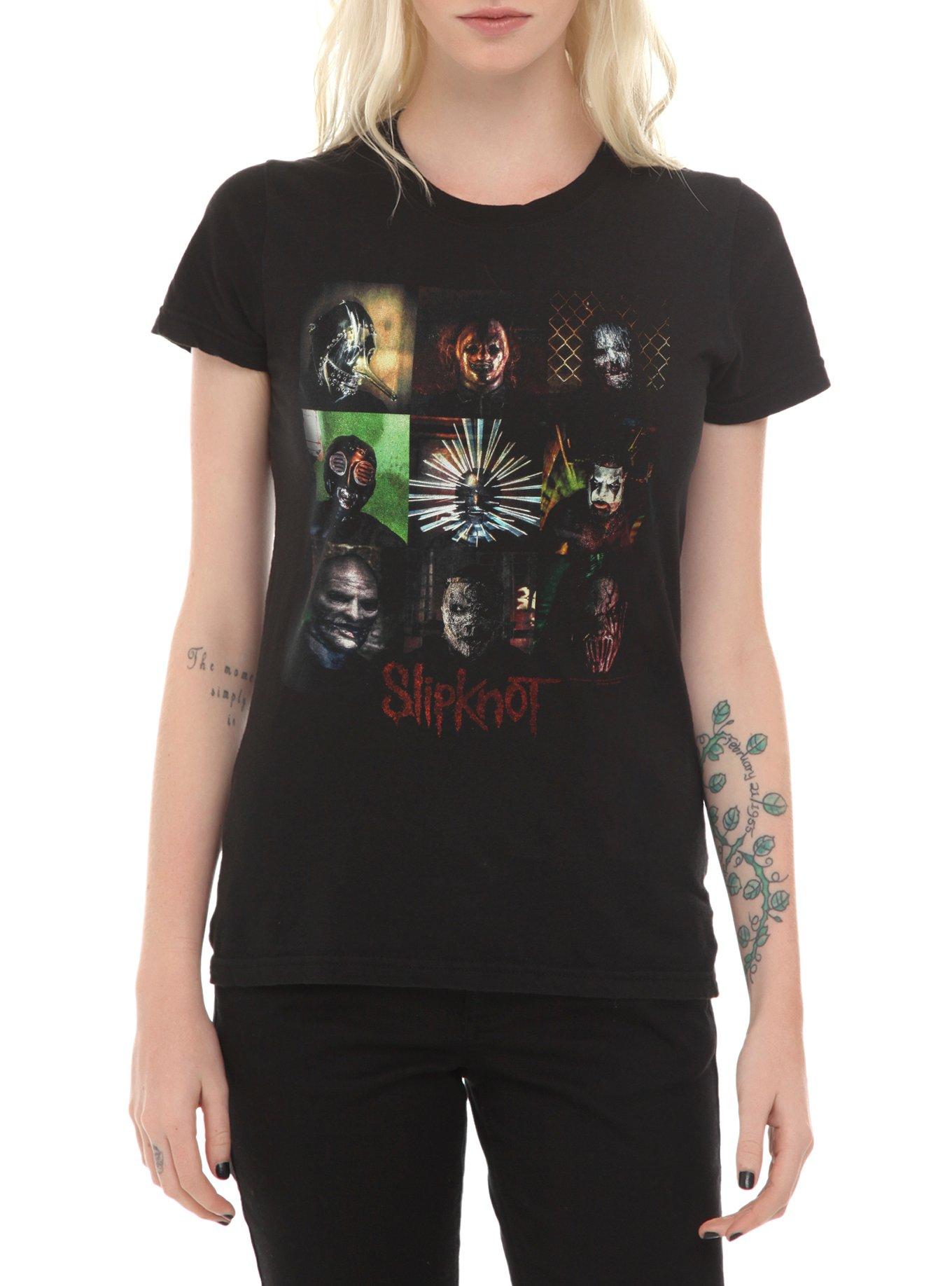 Slipknot Masks Girls T-Shirt, BLACK, hi-res