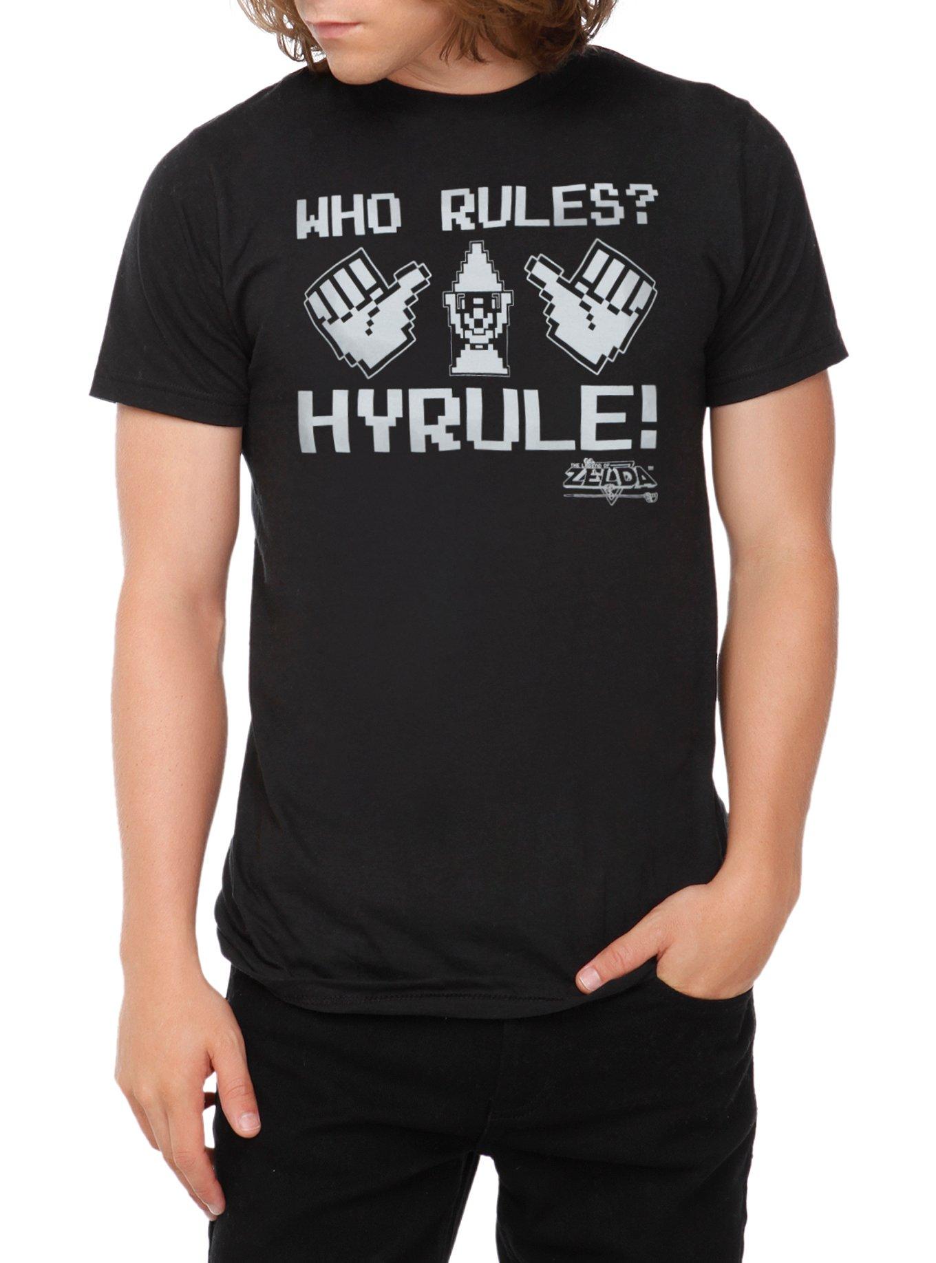 The Legend Of Zelda Who Rules Hyrule T-Shirt, BLACK, hi-res