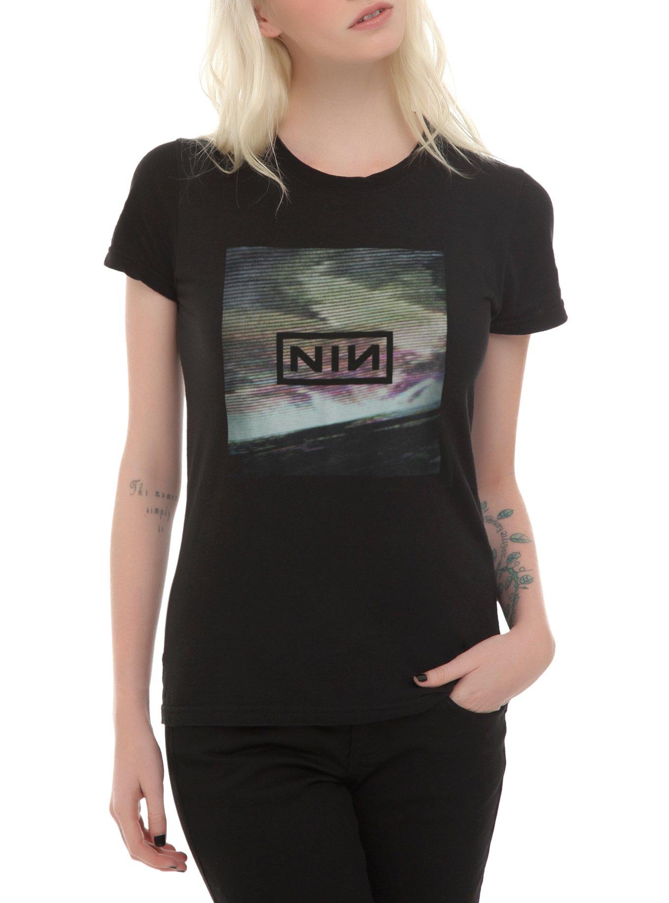 Nine Inch Nails Wave Box Girls T-Shirt, BLACK, hi-res