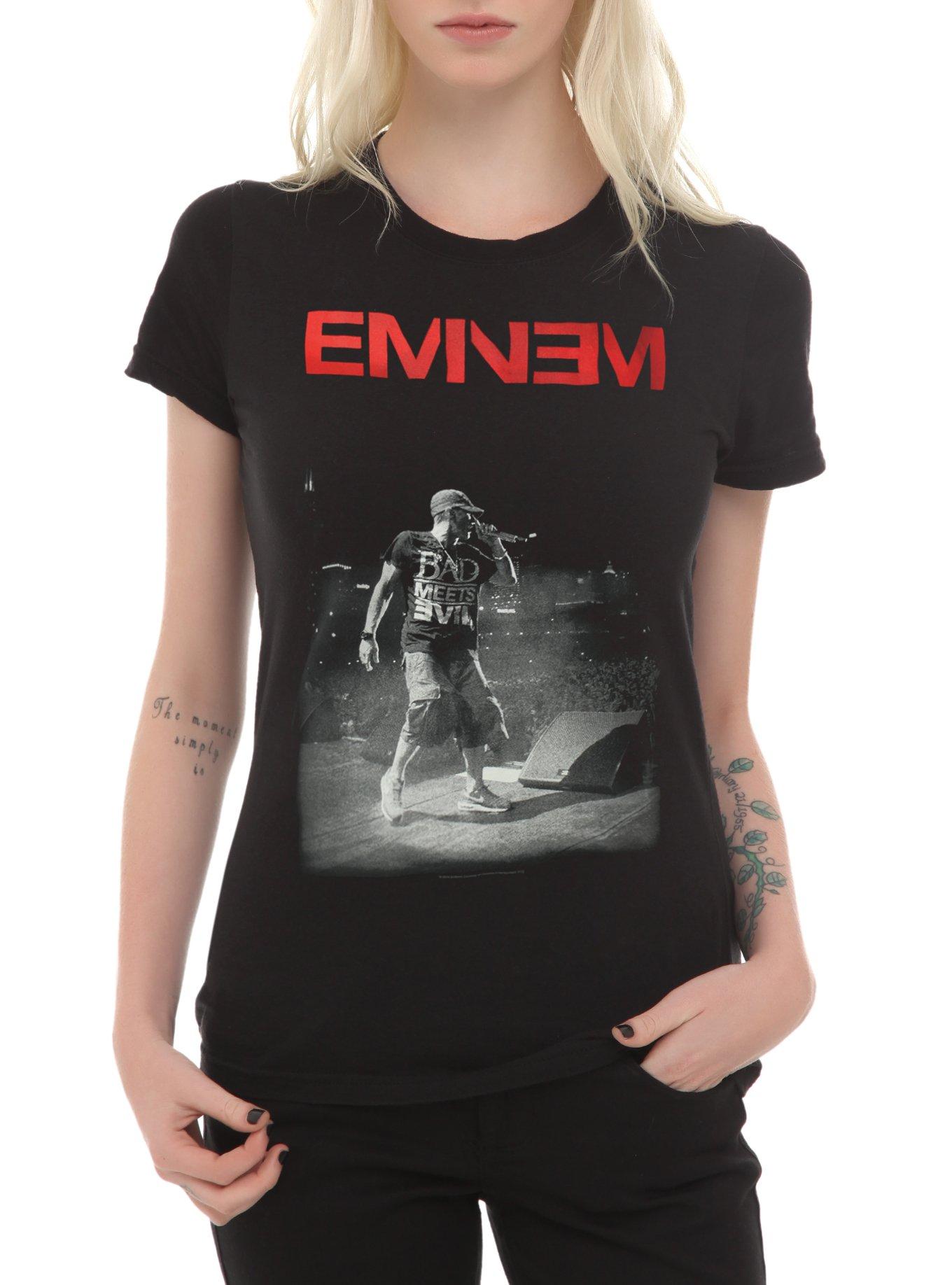 Eminem Live On Stage Girls T-Shirt, BLACK, hi-res