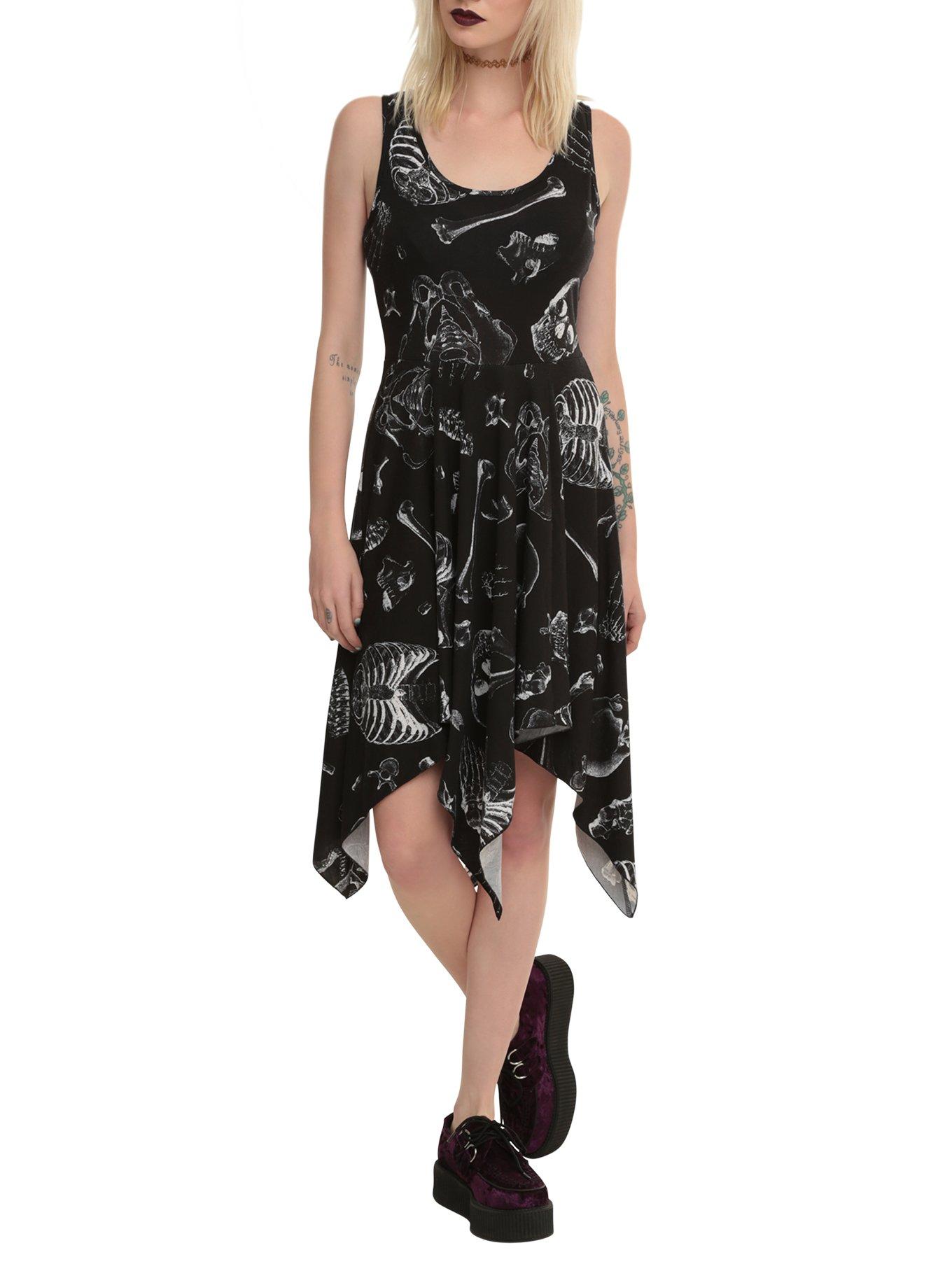 Skeleton Dress, BLACK, hi-res